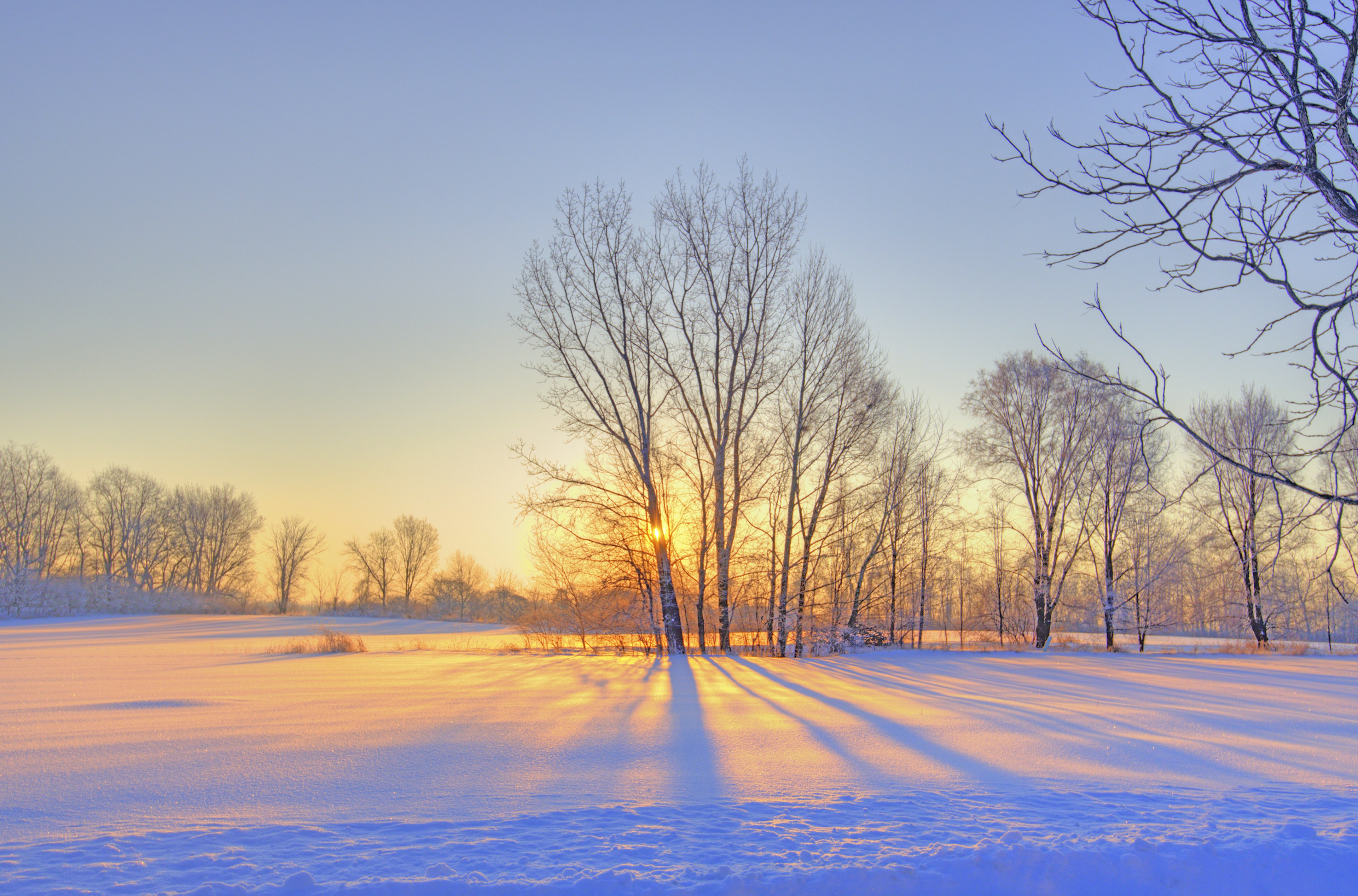 Winter sunrise in Indiana, USA.