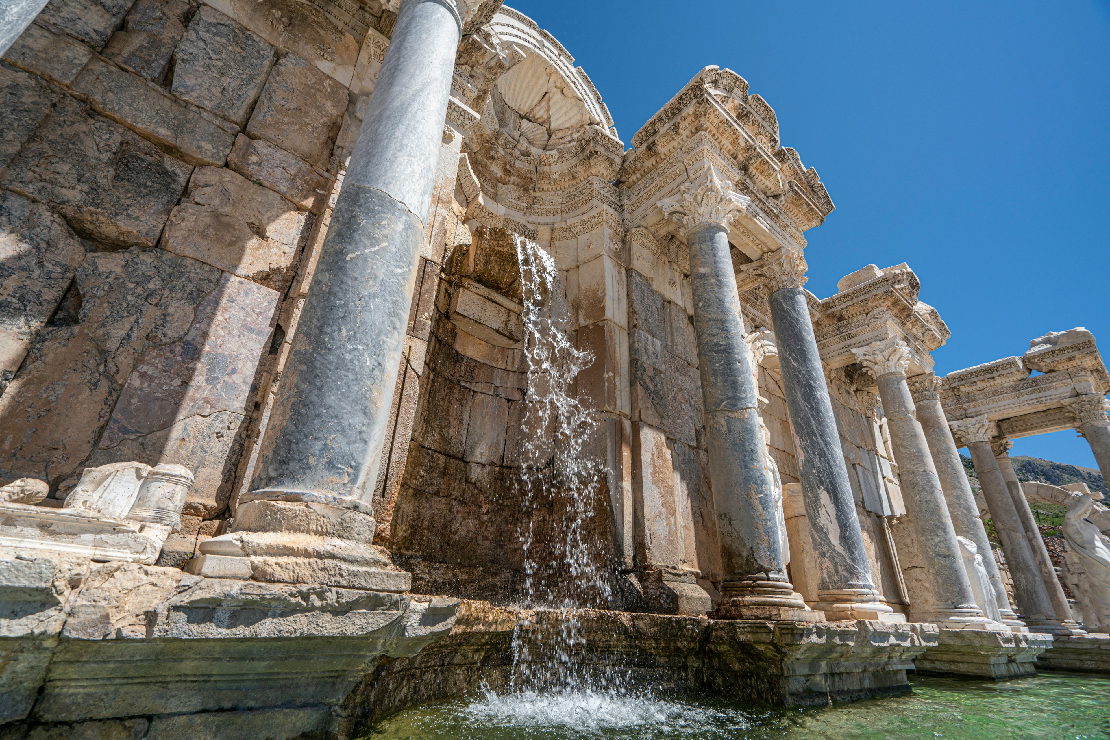 The scenic view of the ancient ruins of Sagalassos which are 7 km from Ağlasun, Burdur, in the Western Taurus mountains, at an altitude of 1450–1700 meters.