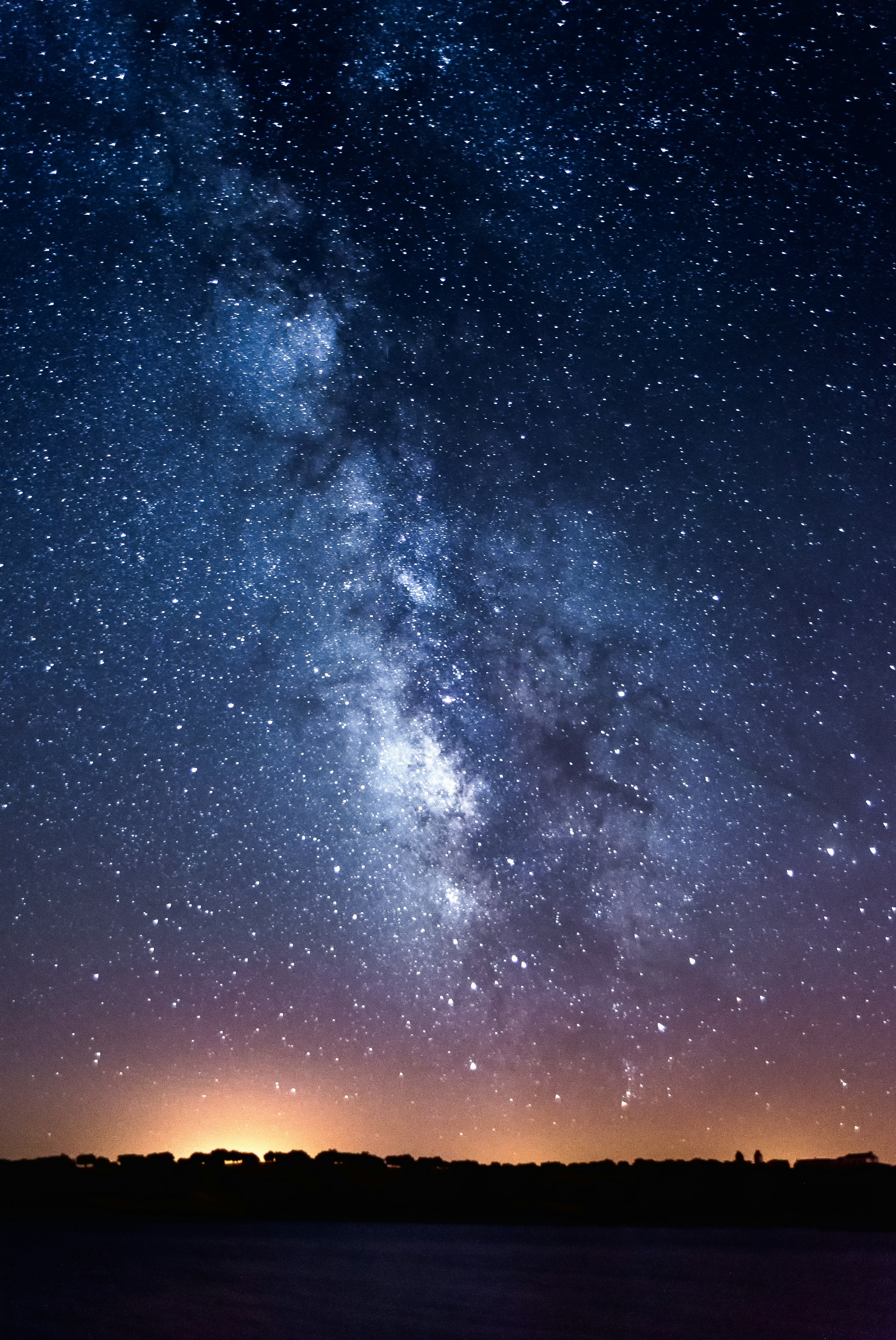 Milky way over Alqueva Lake, Caminho, Portugal.