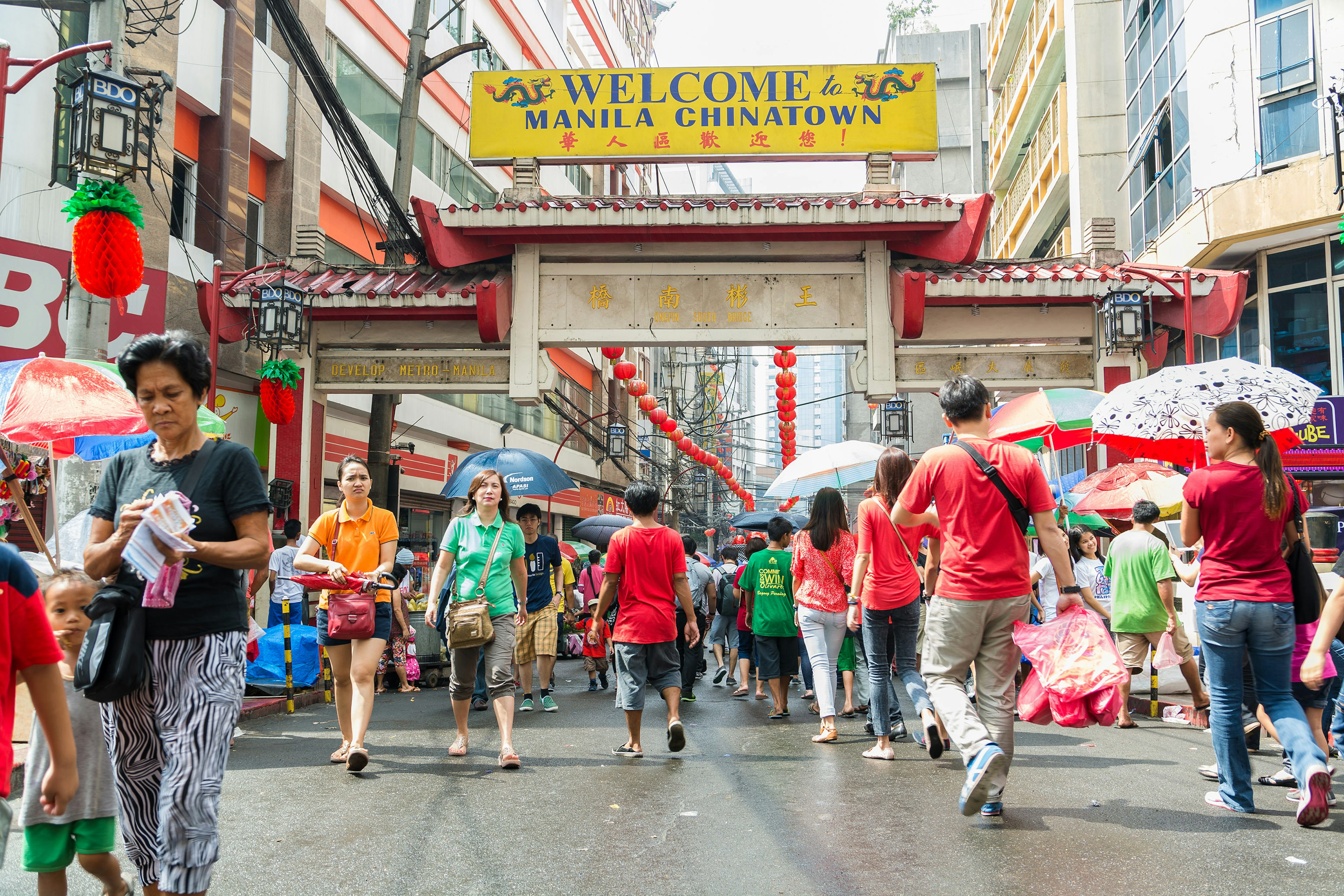 Crowd of people at Chinatown during Chinese New year.