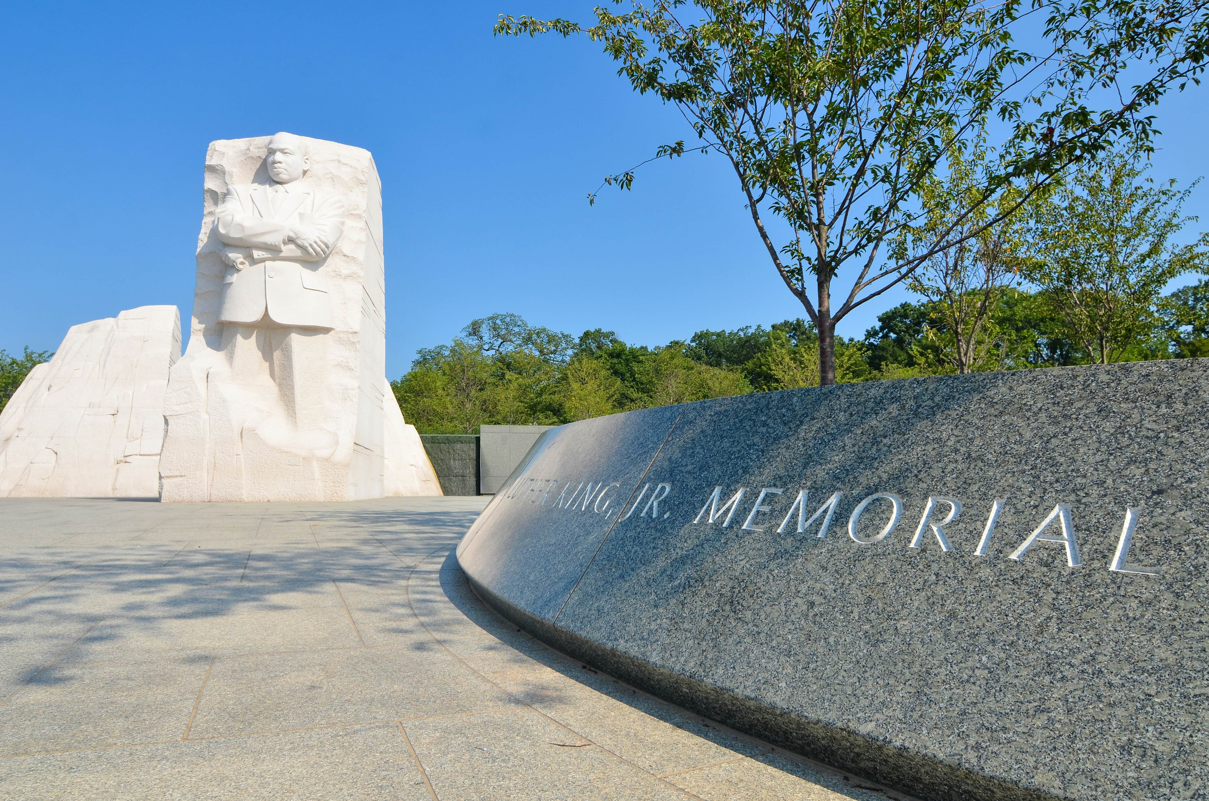 The Martin Luther King Jr Memorial located on the National Mall on the Tidal Basin in Washington, DC.