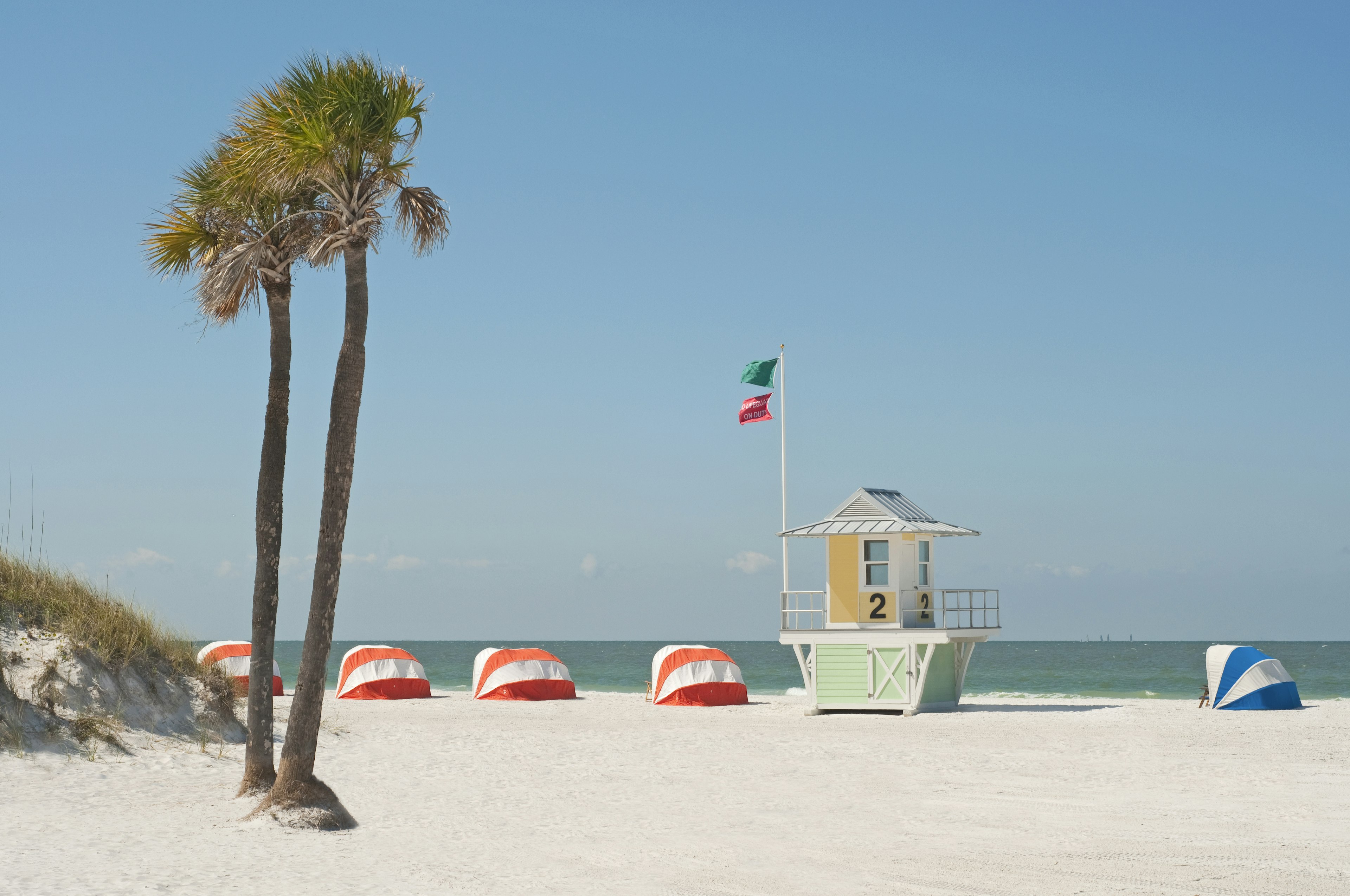 Lifeguard station on Clearwater Beach, Fl. No lifeguard on duty.