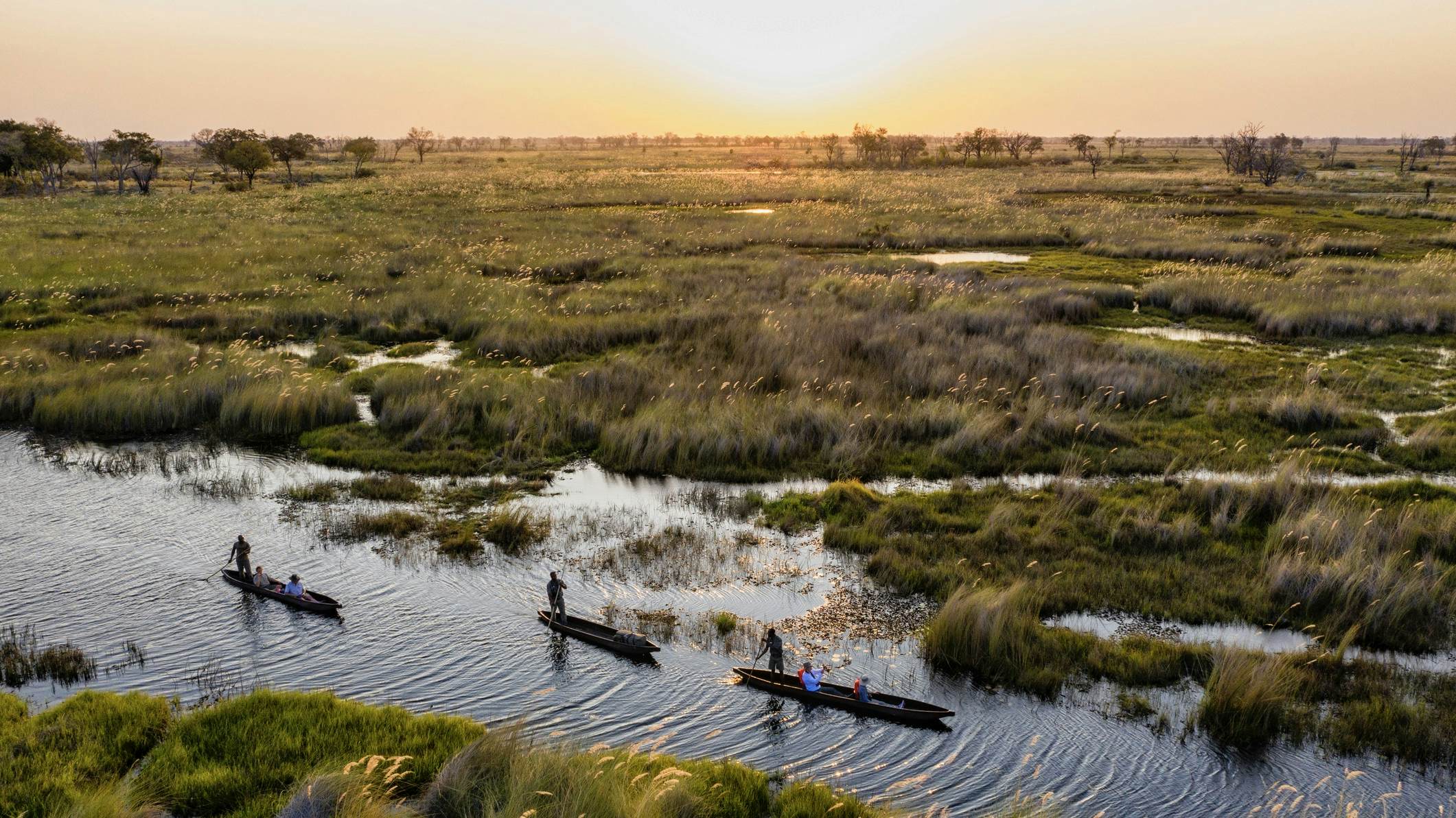 A mokoro is a type of canoe commonly used in the Okavango Delta. on the Chobe River in Botswana