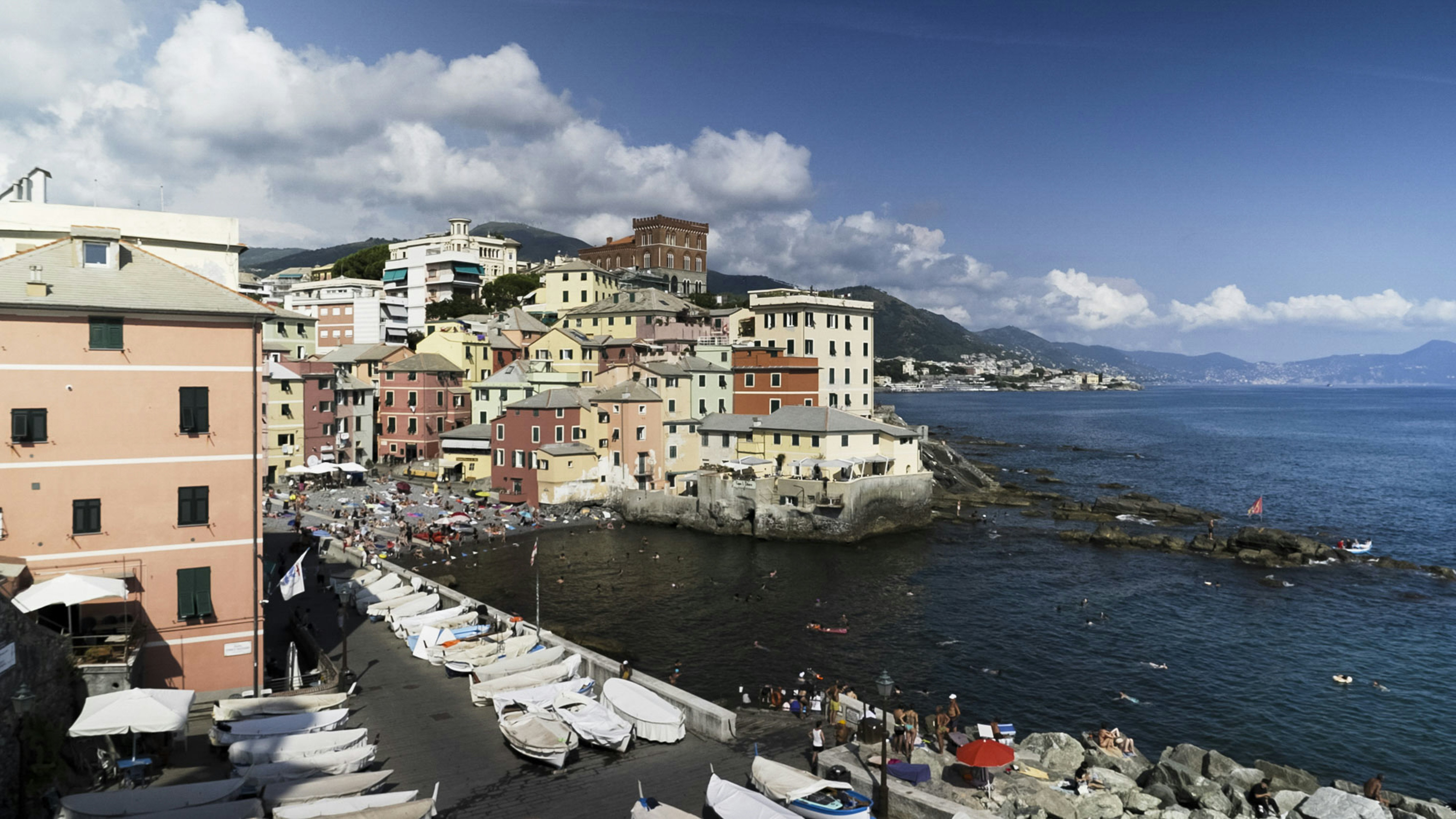 The Boccadasse waterfront is lined with boats. Luca Siciliano for Lonely Planet