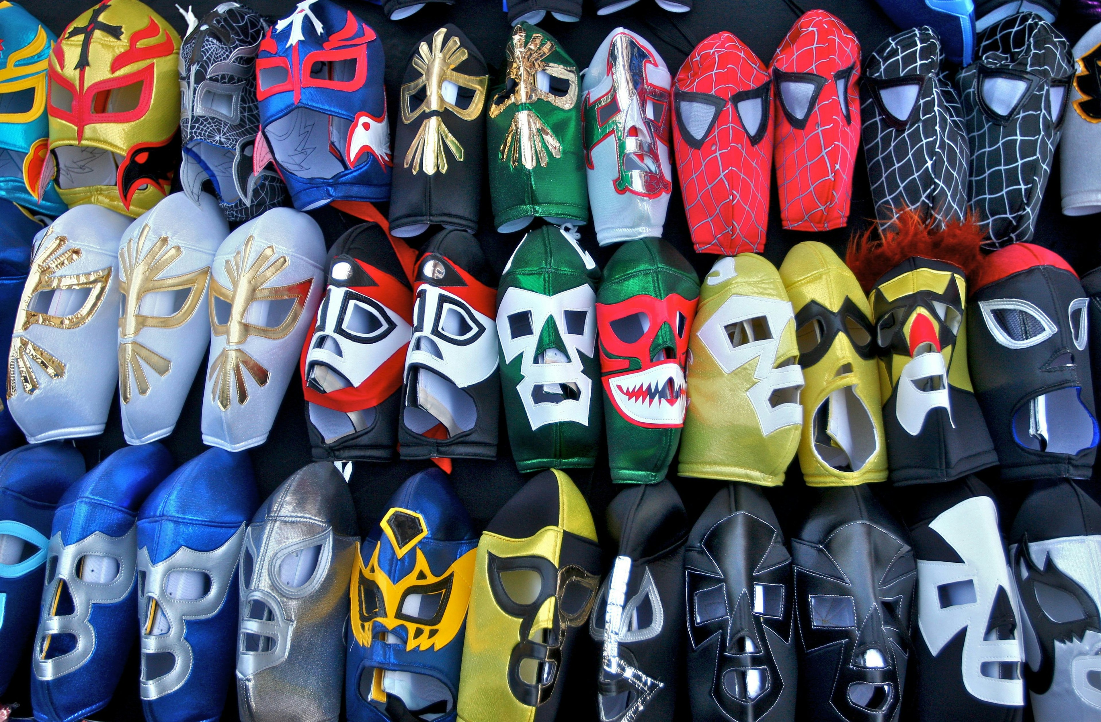 Luchador wrestling masks for sale in Mexico.