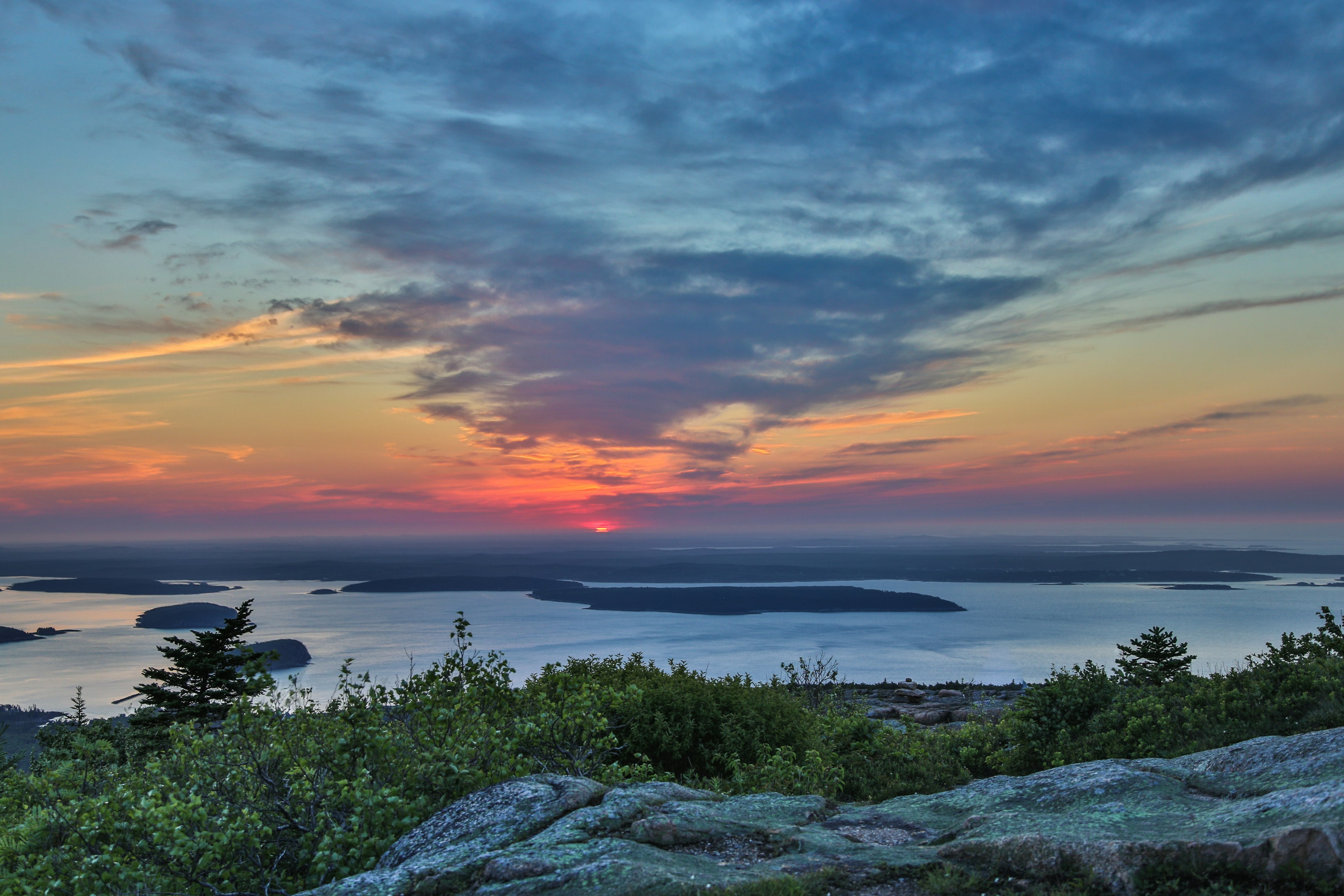 Sunrise from Cadillac Mountain in Acadia National Park.