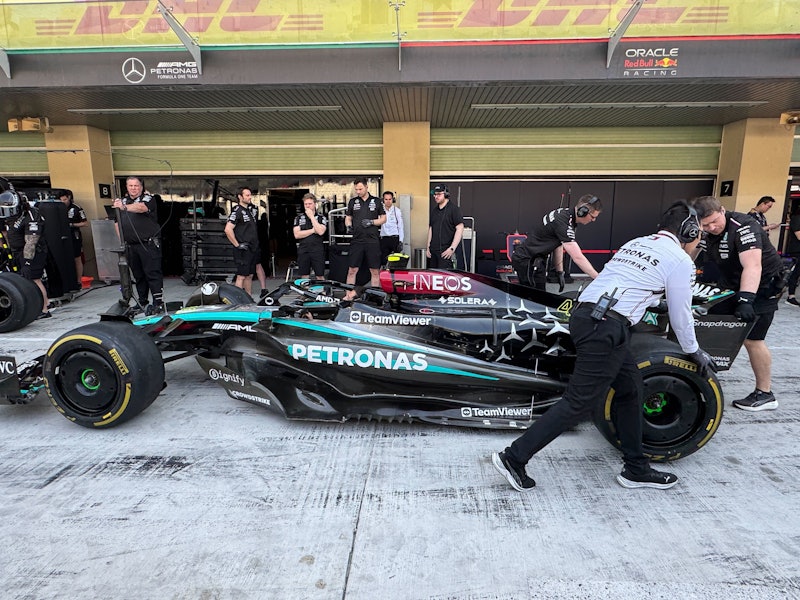 Formula 1 pitline at Yas Island Circuit, Abu Dhabi