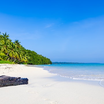 White sands at Radhanagar Beach on Swaraj Dweep (Havelock Island) in the Andaman Islands.