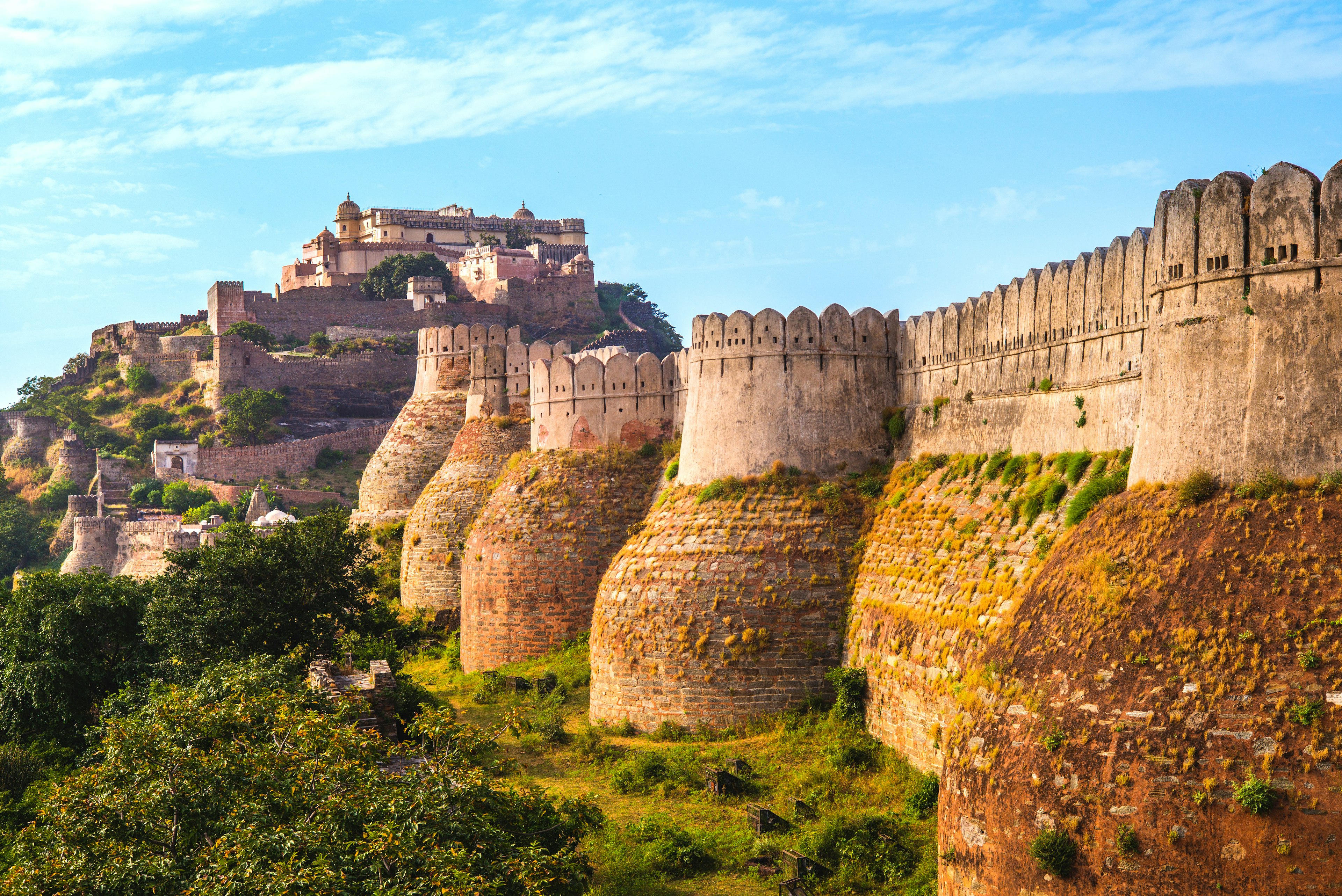 The mighty walls of Kumbhalgarh fort in Rajasthan.