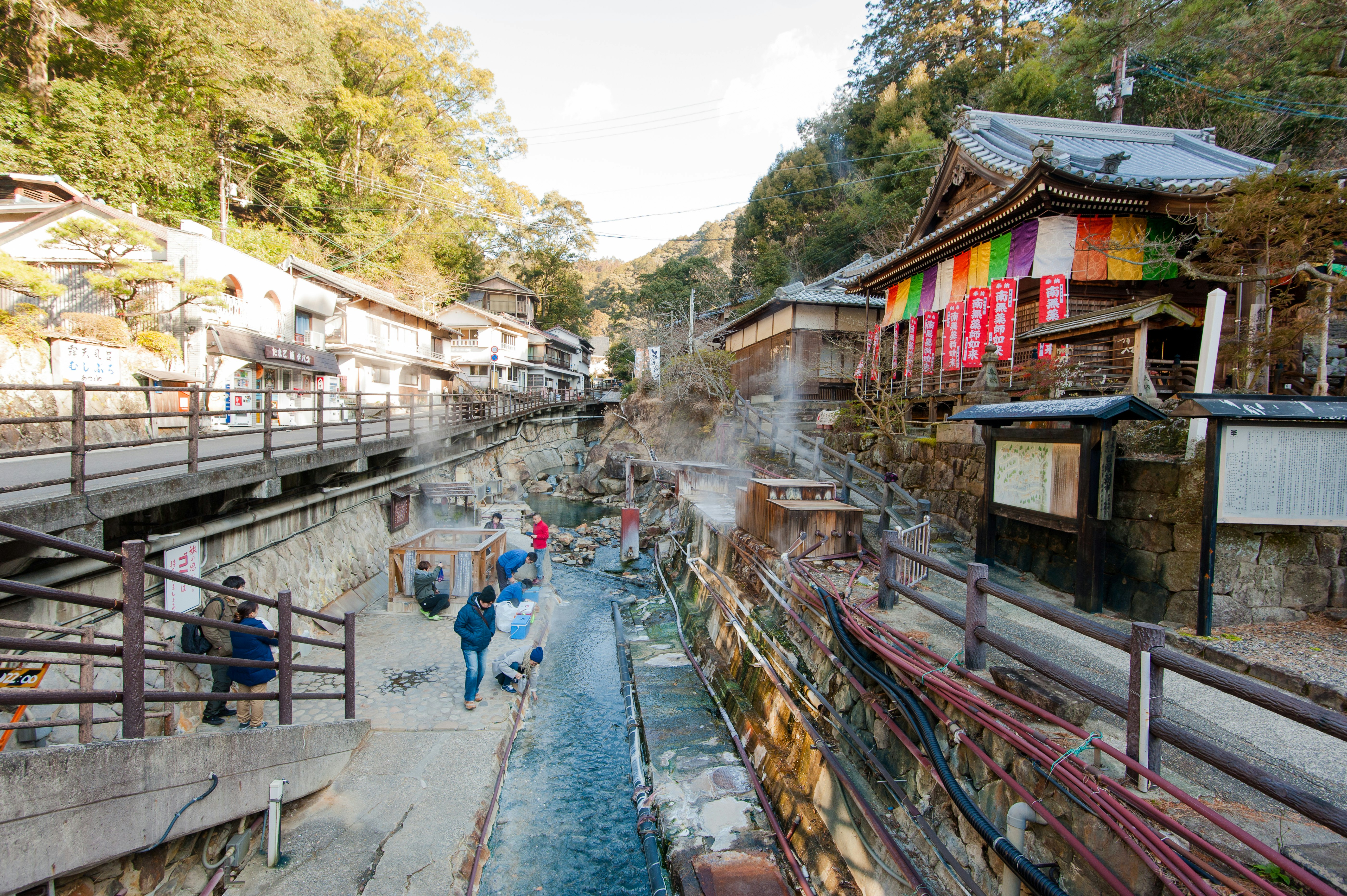 The ancient hot spring at Yunomine Onsen in Japan.