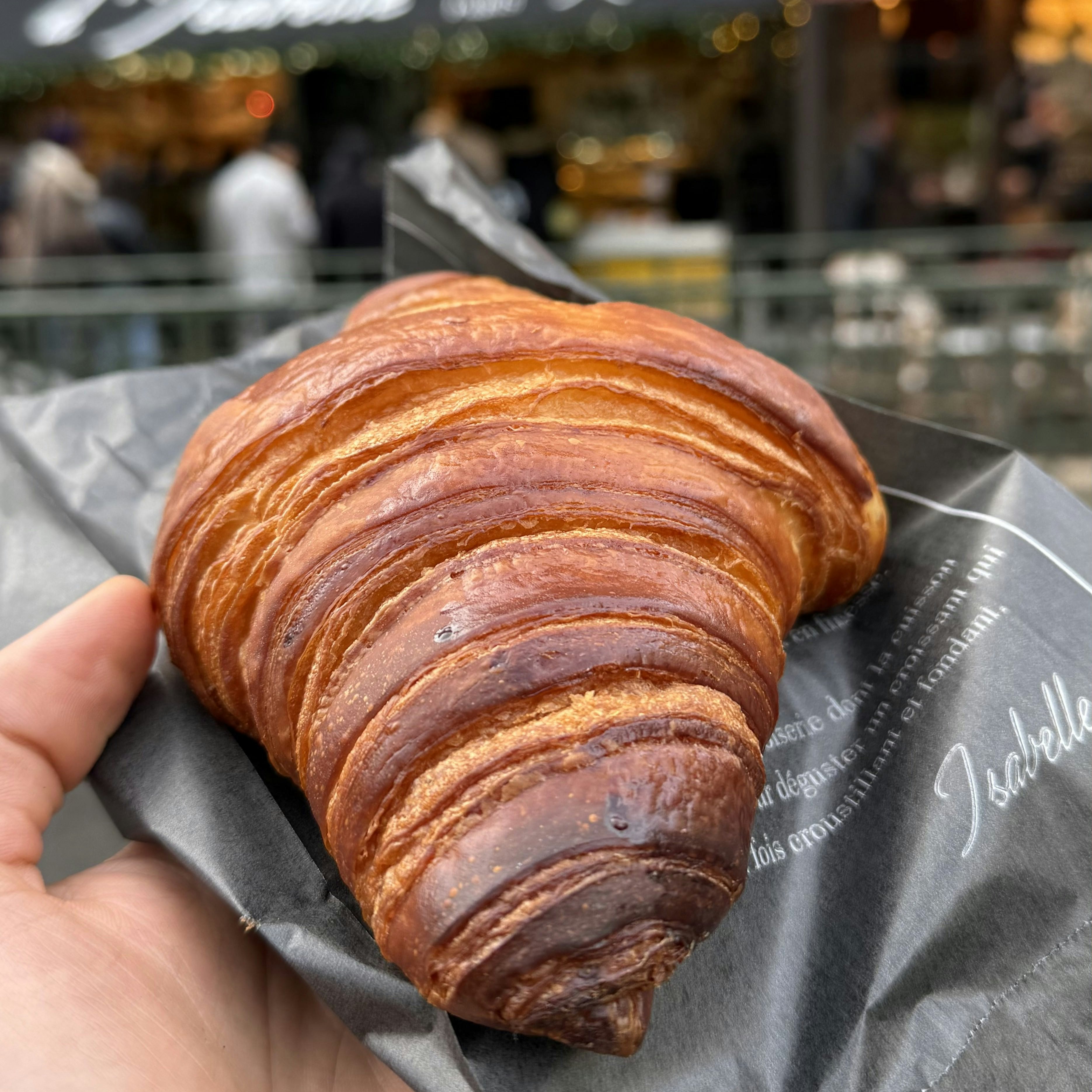 A croissant from award-winning bakery La Maison d'Isabelle in Paris.