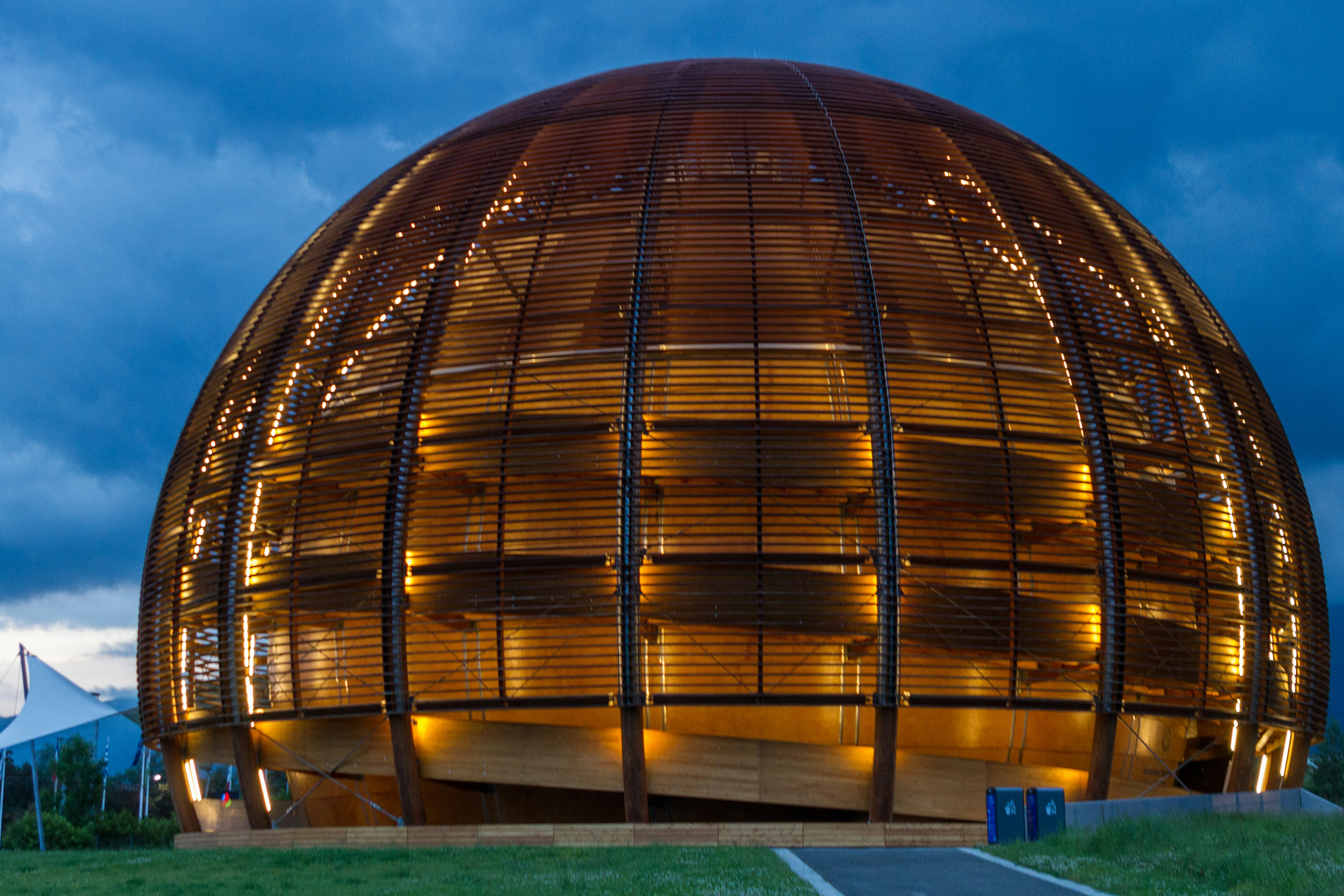 The Globe of Science & Innovation at the CERN research center in Geneva, Switzerland.