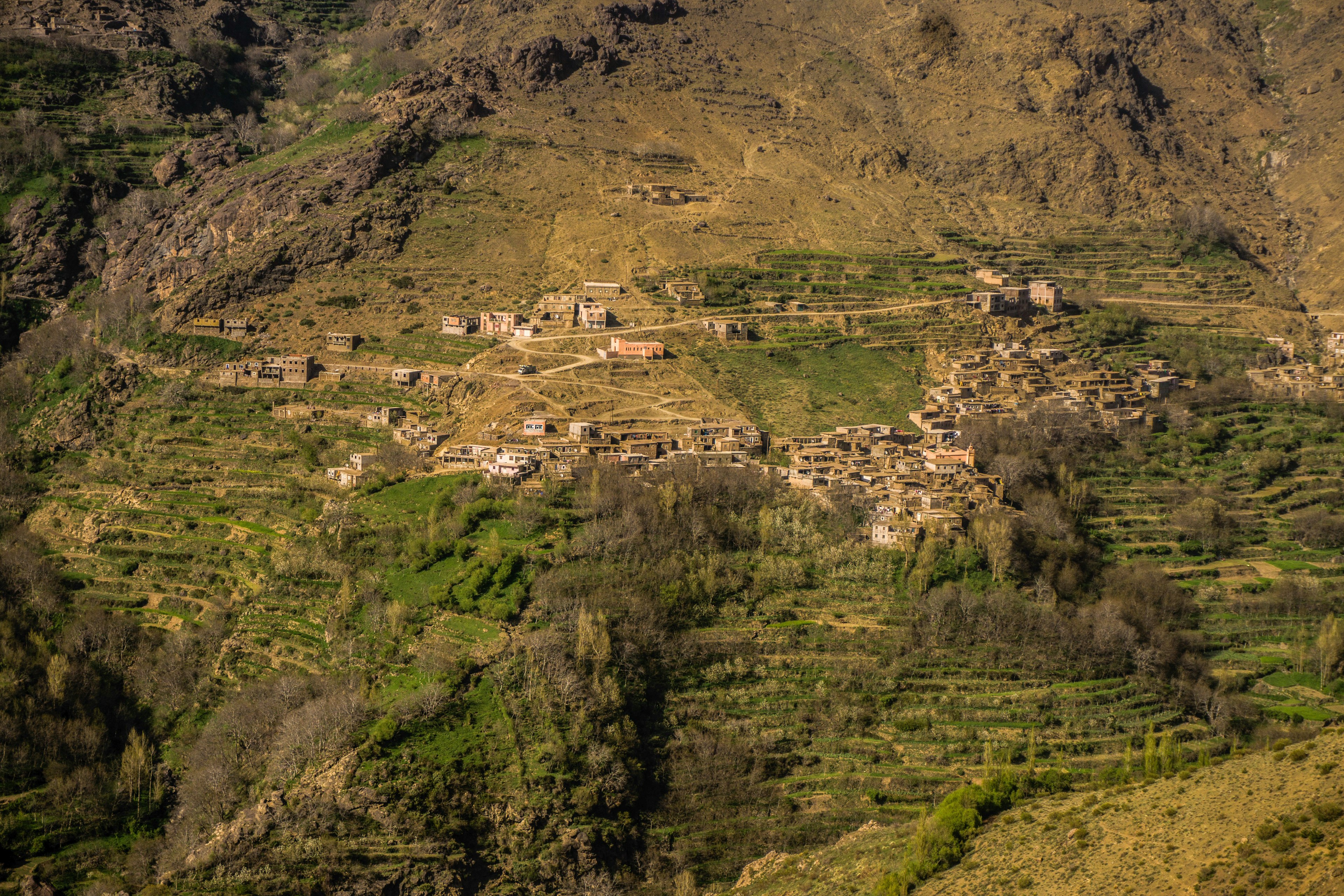 A village built into a hillside