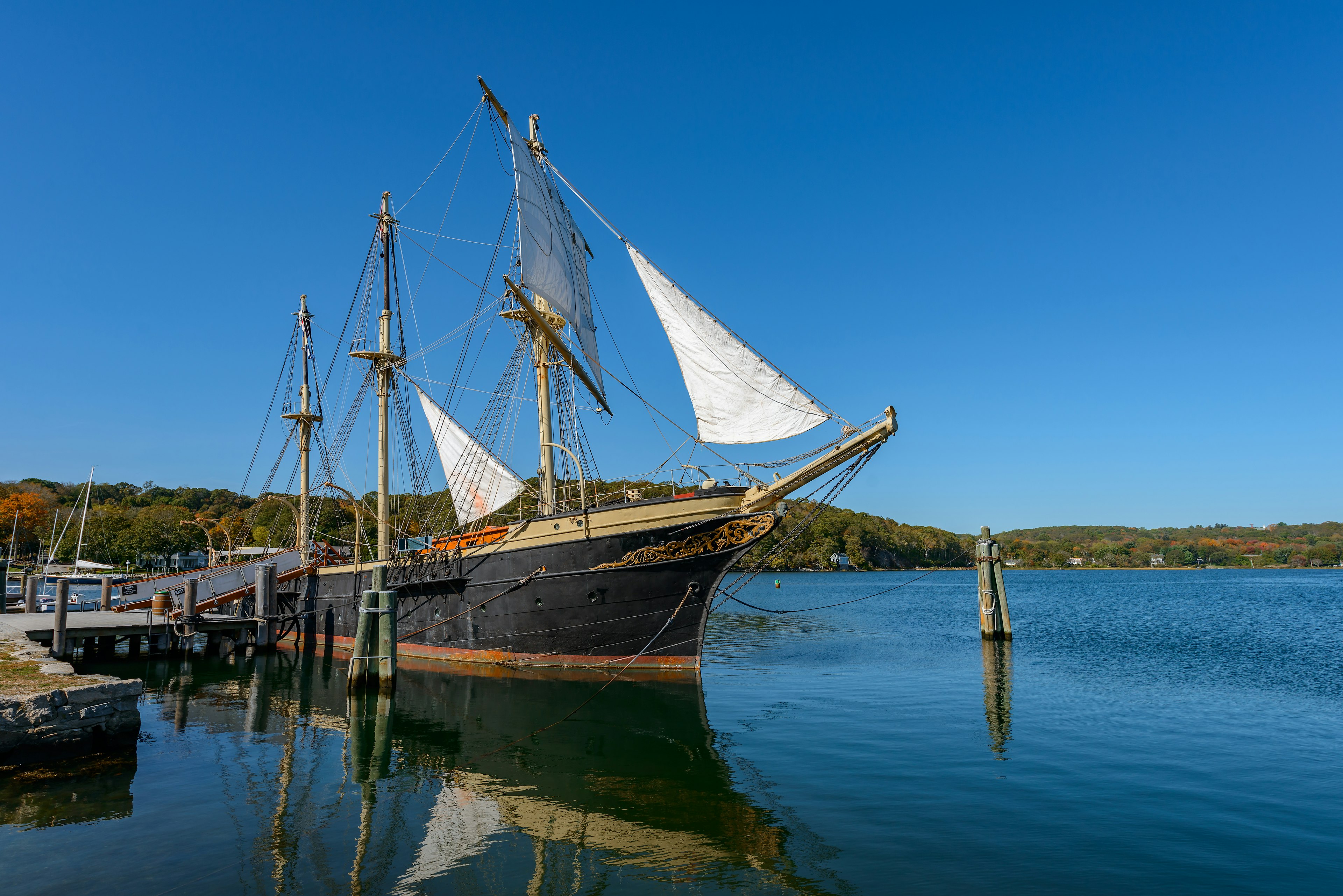 The Joseph Conrad at Mystic Seaport, Mystic CT Full-Rigged Ship  Built in Copenhagen in 1882.