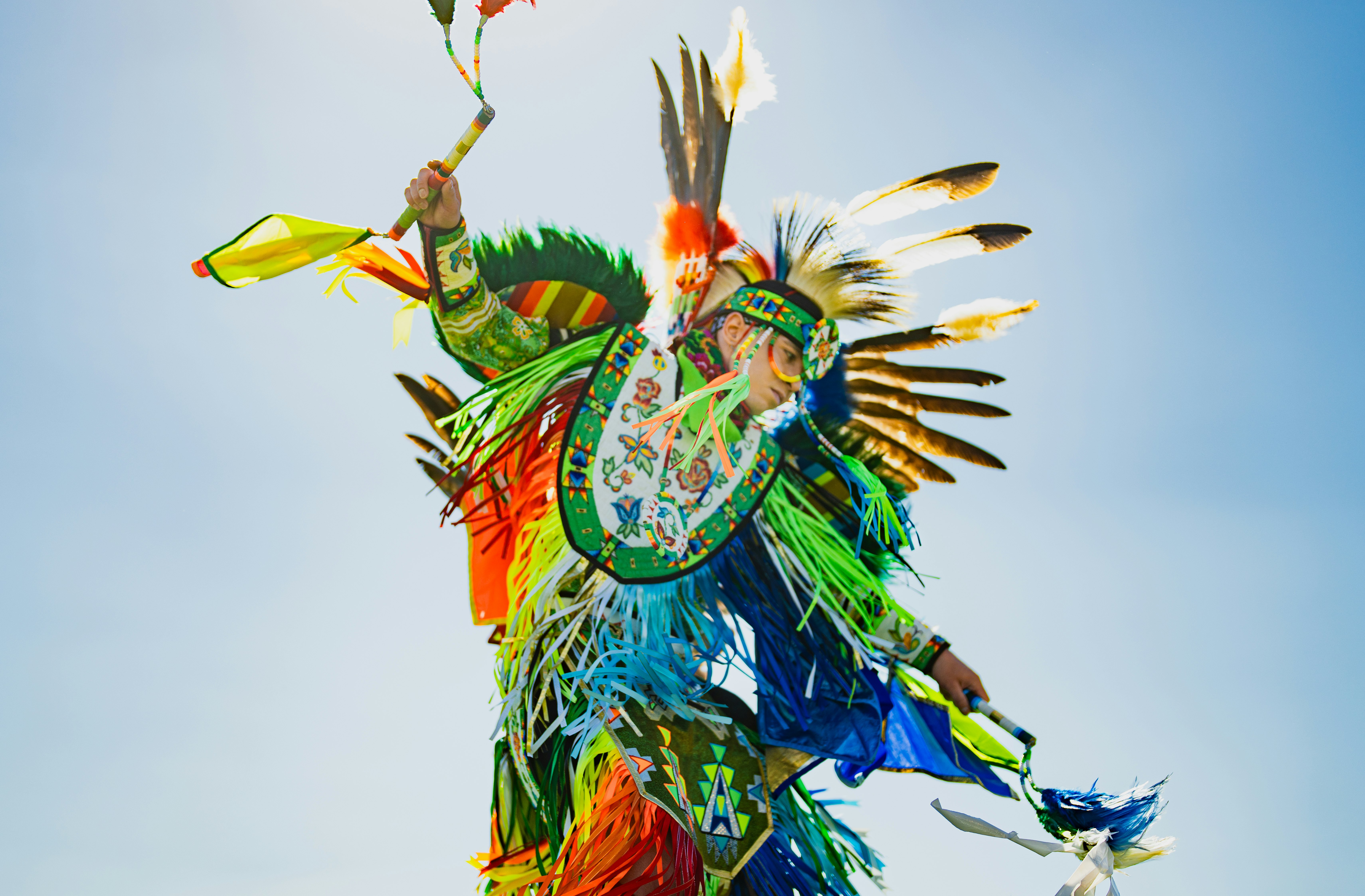 Sean is a fancy dancer, a style of dance that is traditionally performed at powwows and dance competitions.