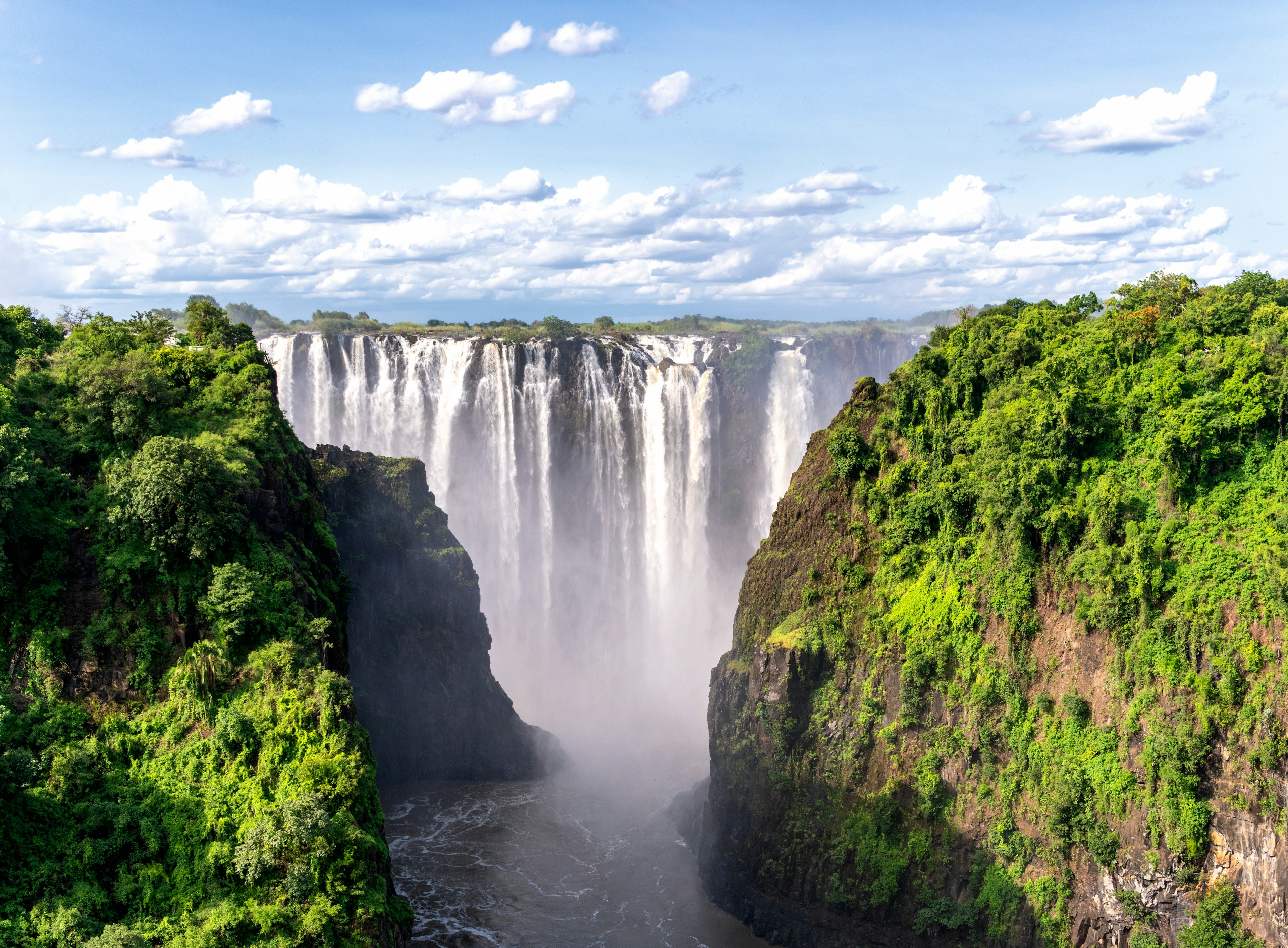 Victoria Falls at high water, Zimbabwe.