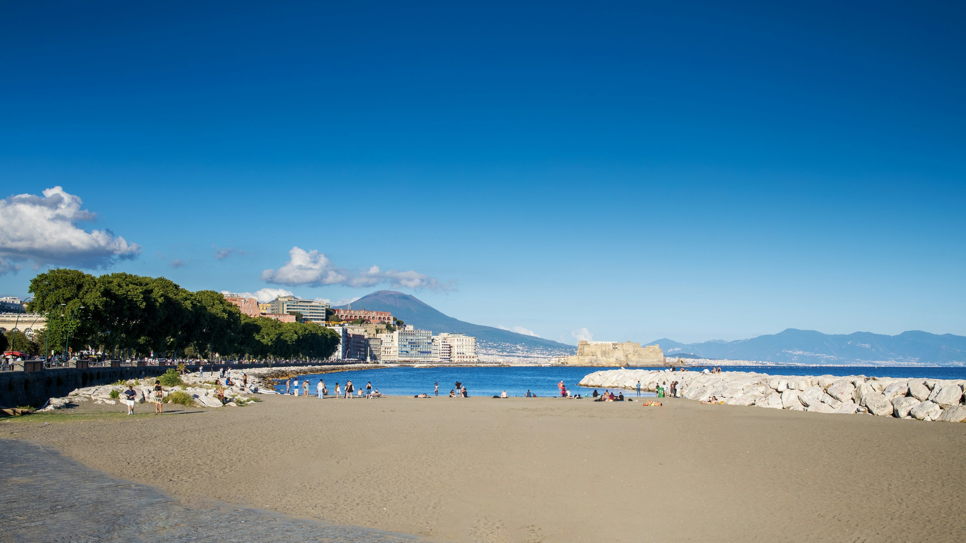 Naples Italy view of Mappatella Beach