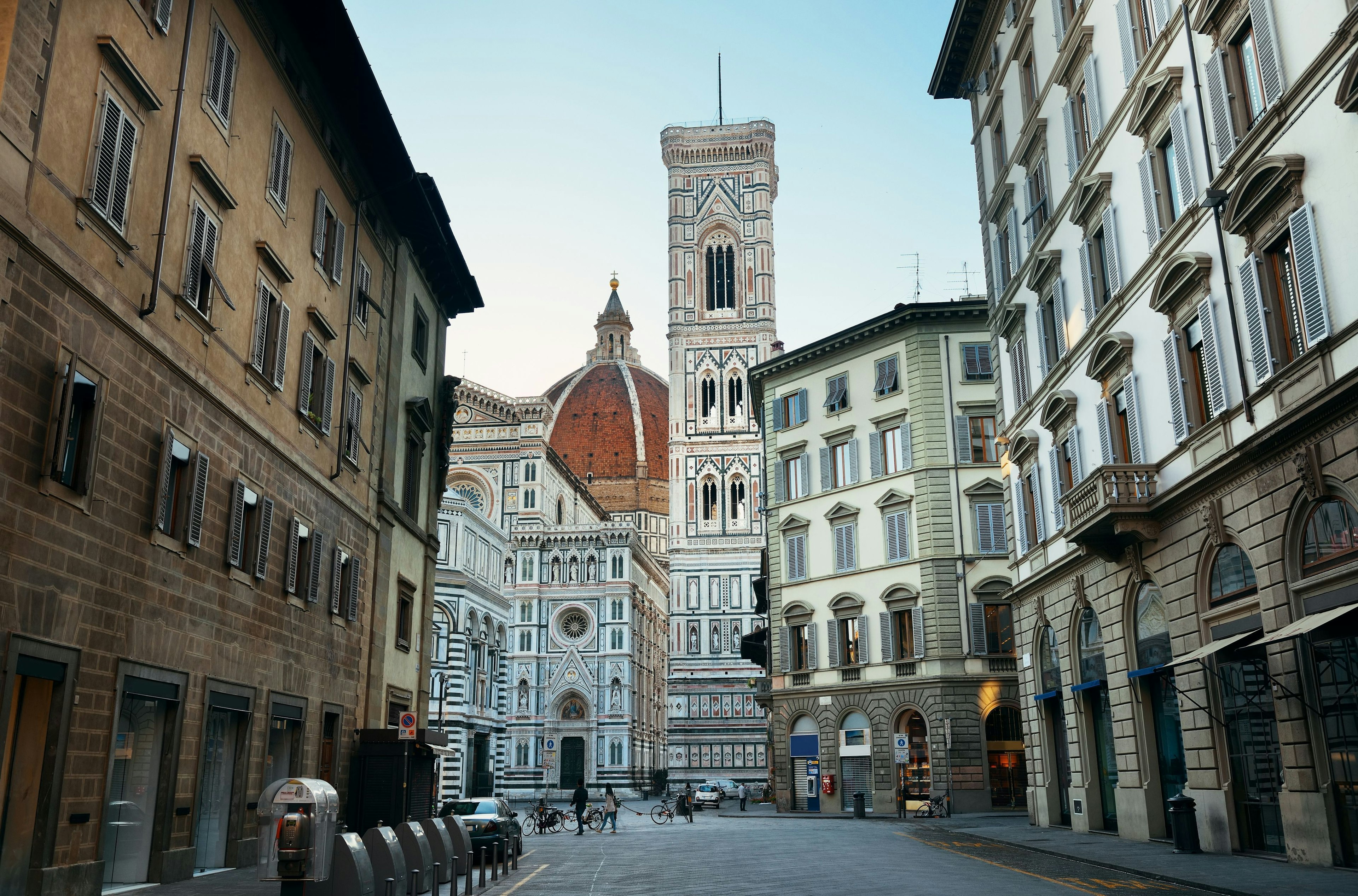 Duomo Santa Maria Del Fiore in Florence Italy closeup street view