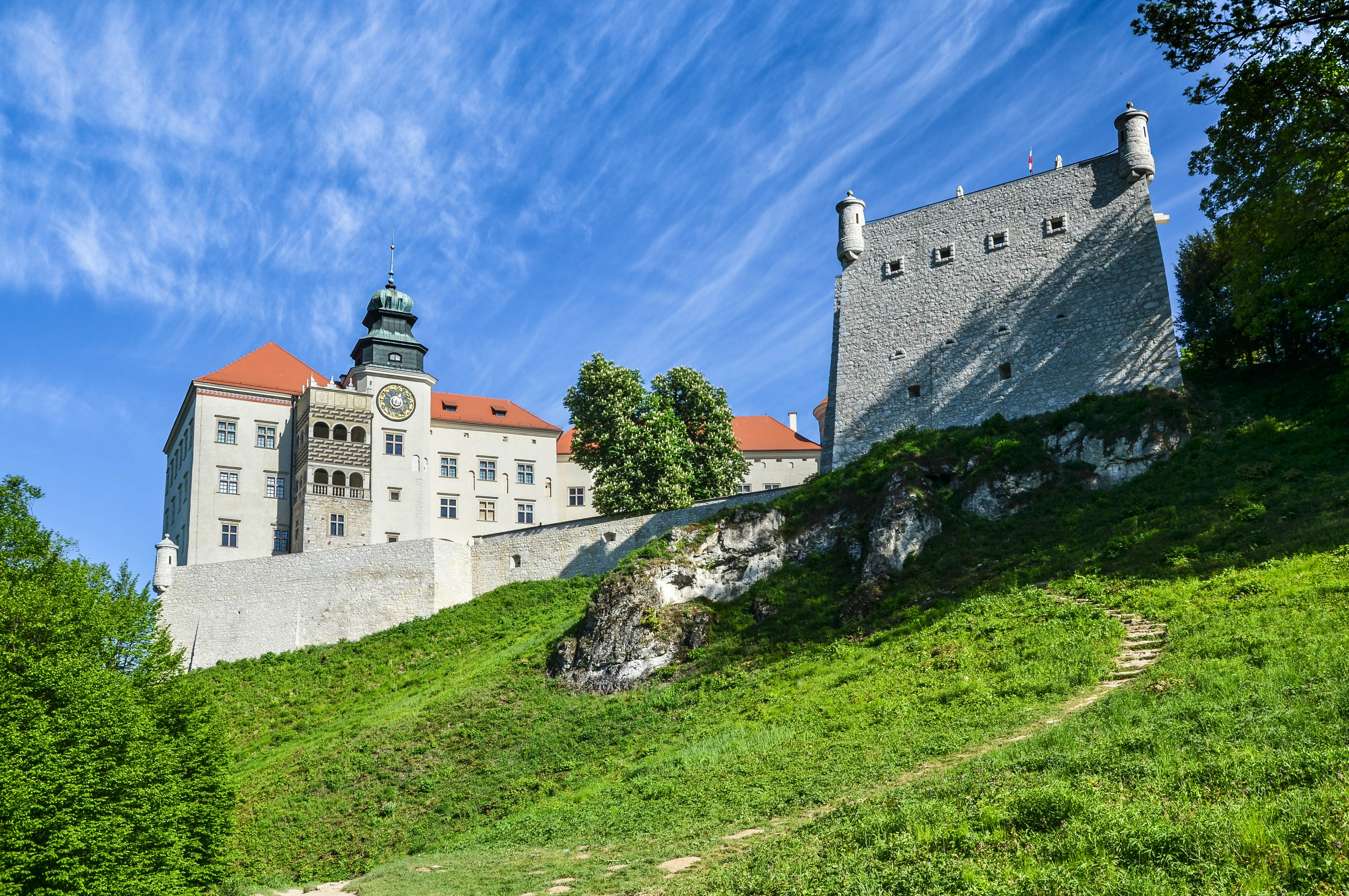 Pieskowa Skała Castle in the hills of Ojców National Park.