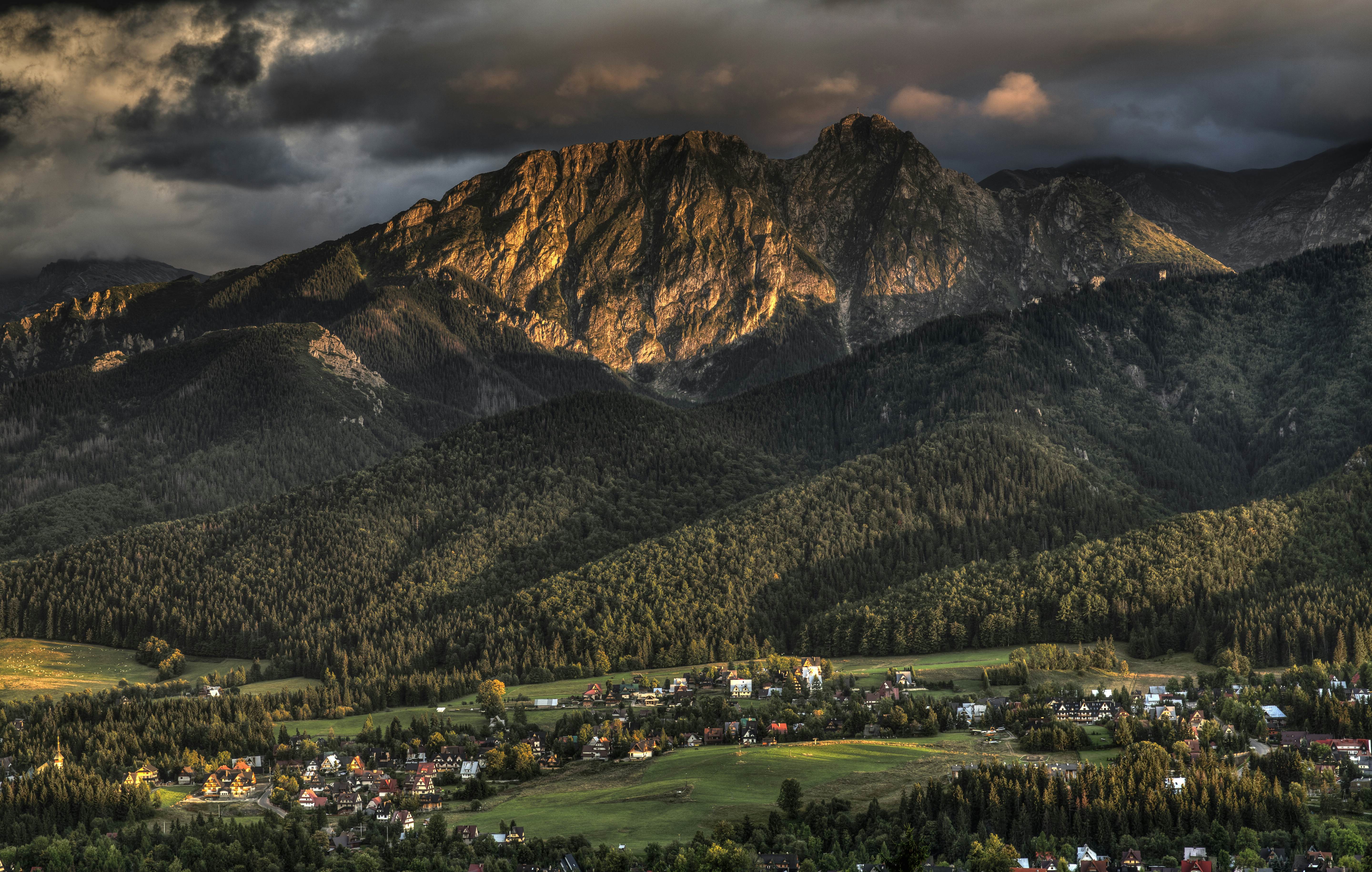 A view from Zakopane towards Mt Giewont in Poland.