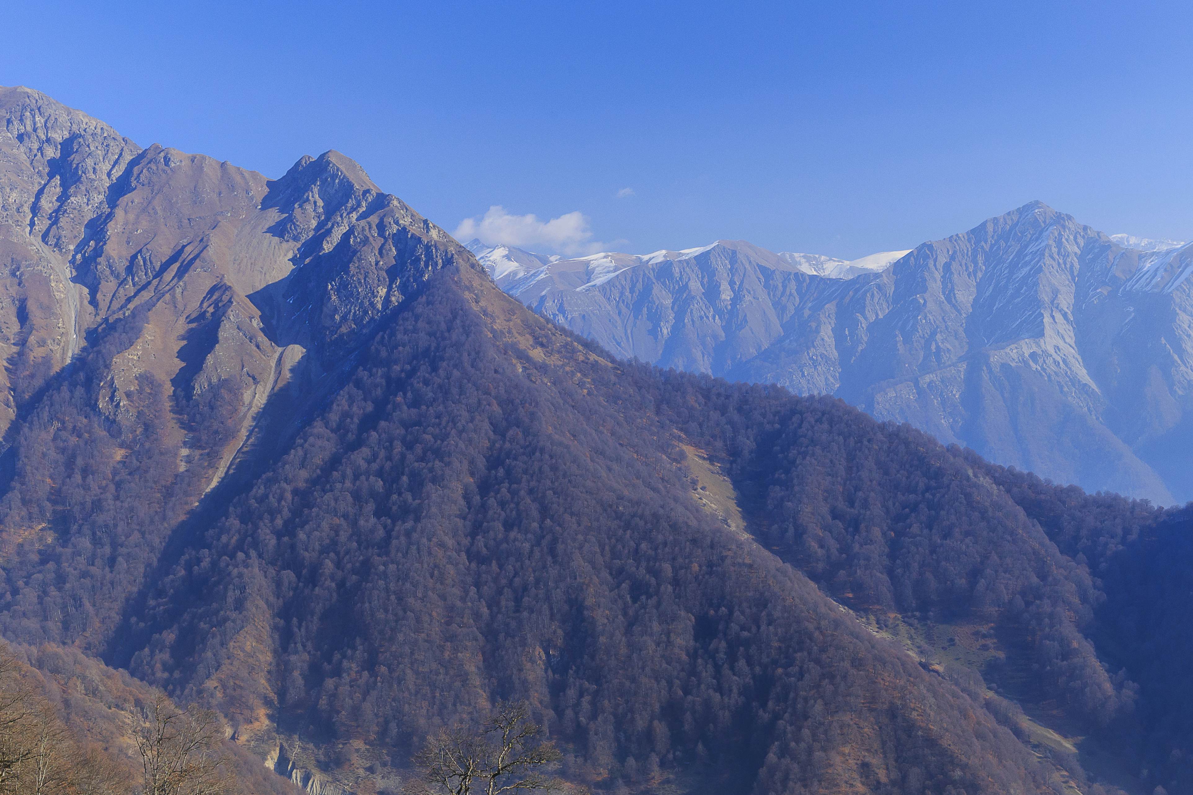 View of the Caucasus mountains around Mt Tufandag, Azerbaijan.