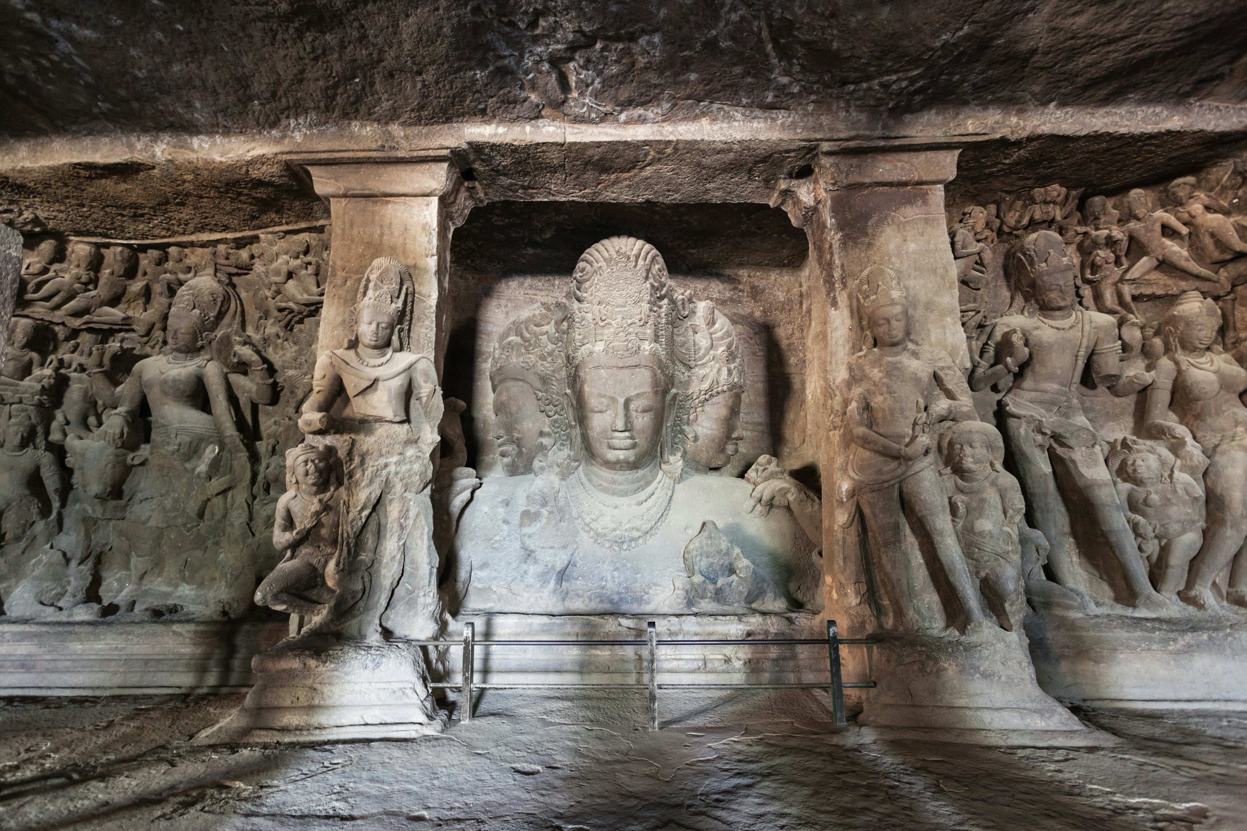 469907084
2015; Ancient; Archaeology; Architecture; Arranging; Asia; Elephanta; Famous Place; Maharashtra; Mumbai; Religion; Rock - Object; UNESCO World Heritage Site; Carving - Craft Product; Cave; Hinduism; National Landmark; No People; Sculpture; Shiva; Spirituality; Horizontal; India; Indian Culture; Indigenous Culture; Statue; Temple - Building; Tourism; Cultures; Island; Photography; Train; Train - Vehicle; Travel; Travel Destinations;
Elephanta Island caves near Mumbai in Maharashtra state, India