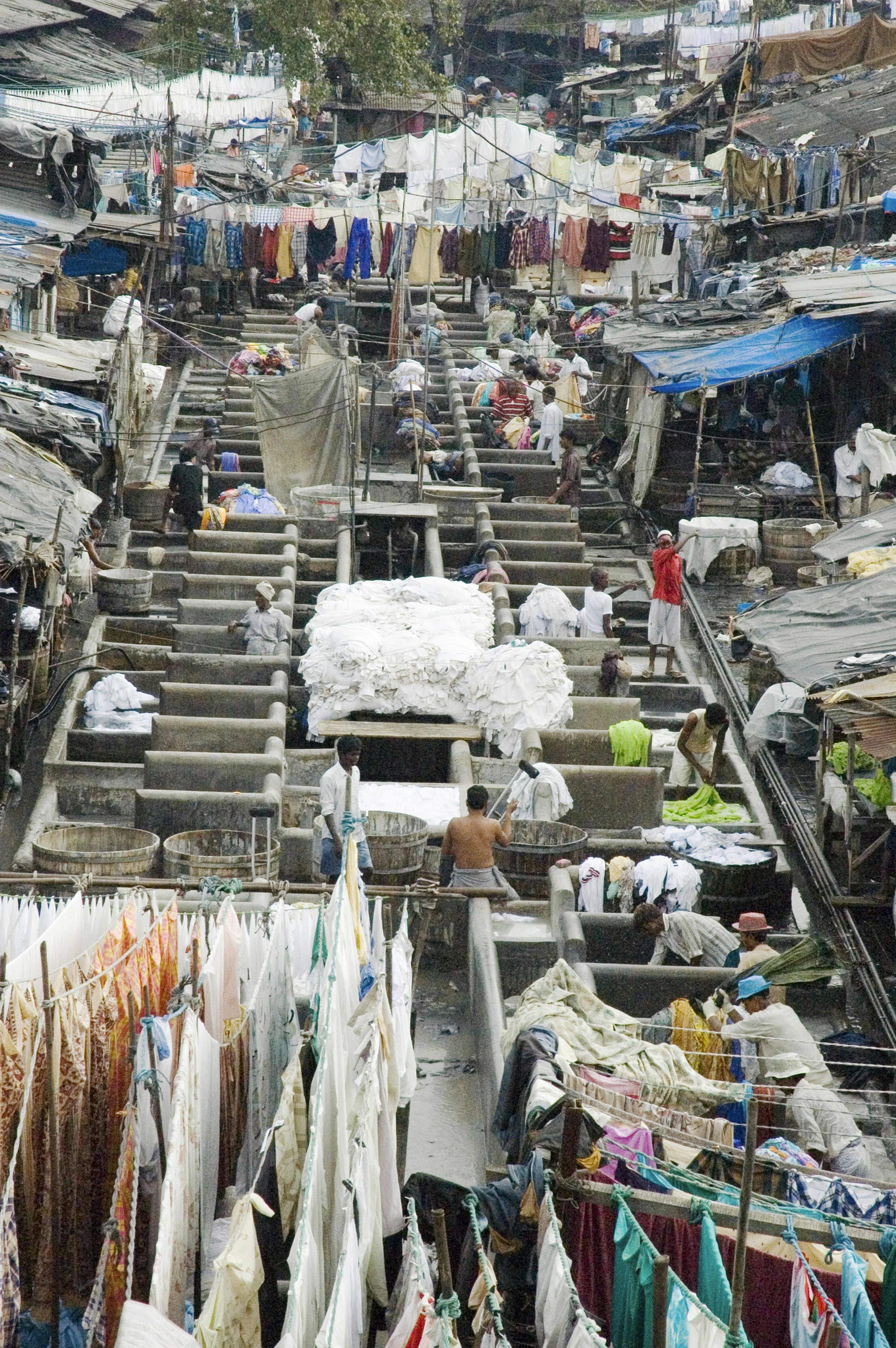 Overhead of Dhobi Ghats.