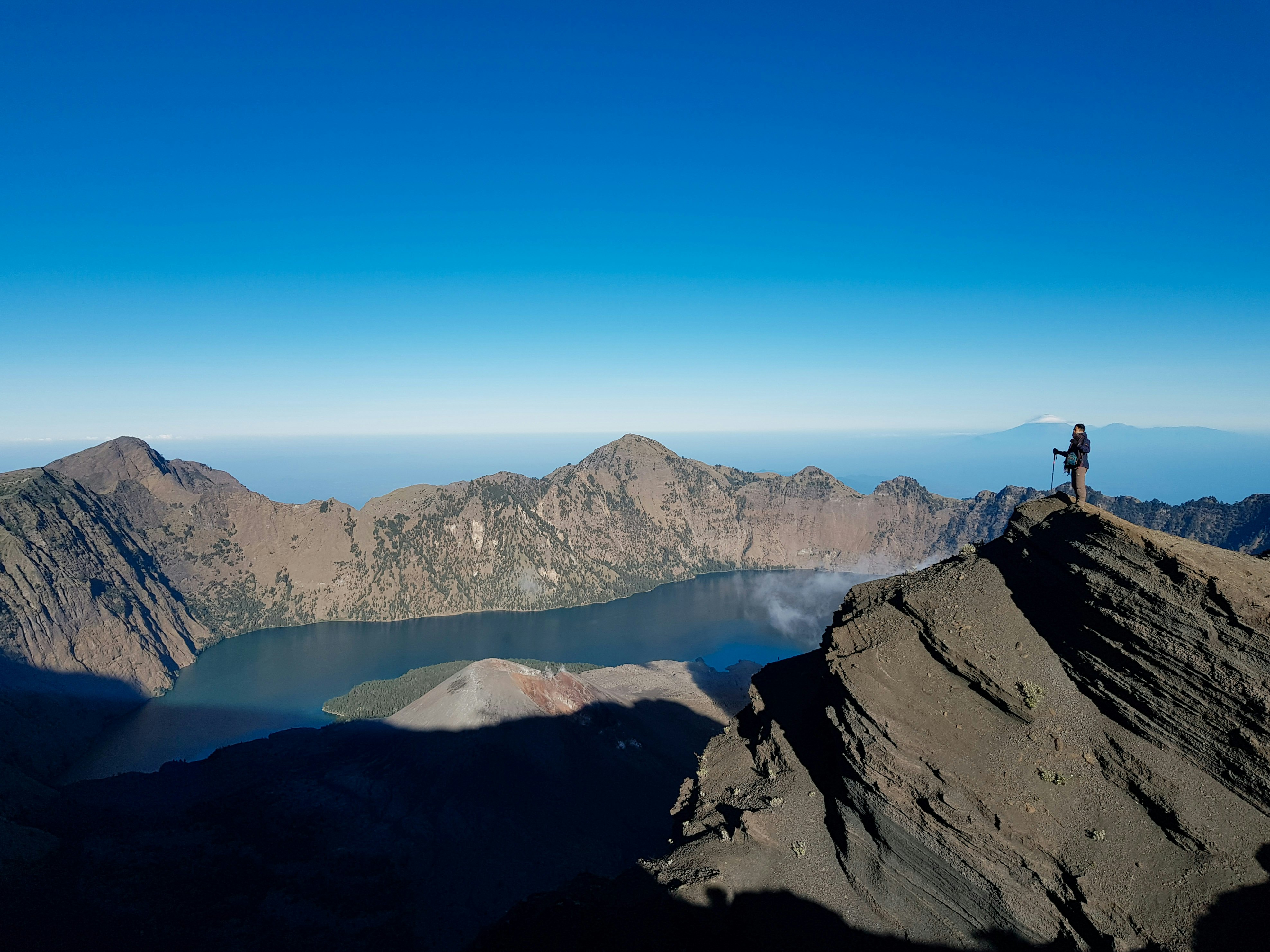 Vacation on the beautiful Mount Rinjani before the earthquake in Lombok, Gunung Rinjani National Park. Indonesia