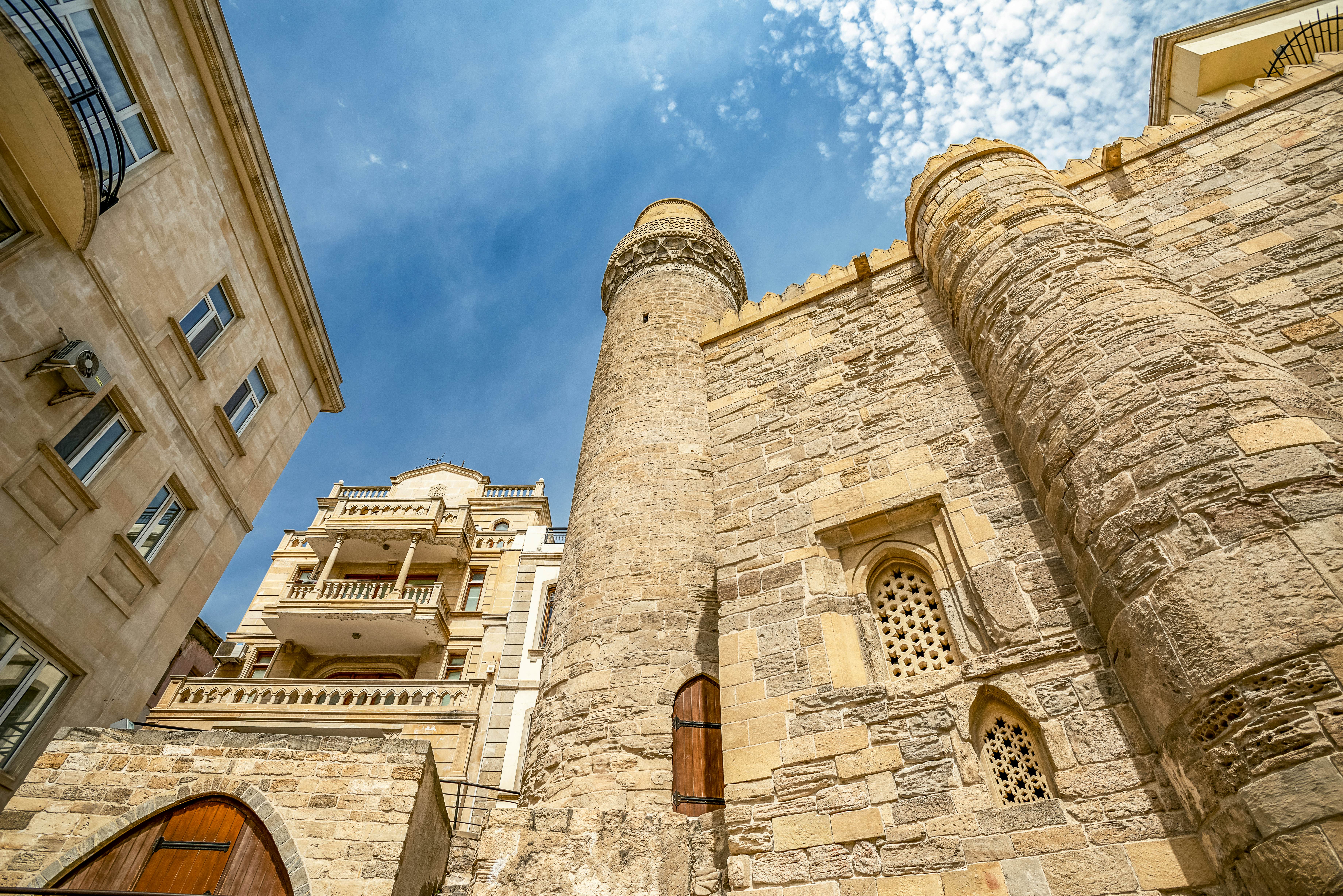 Muhammad Mosque or Siniggala Mosque in the Old City, Baku, Azerbaijan.