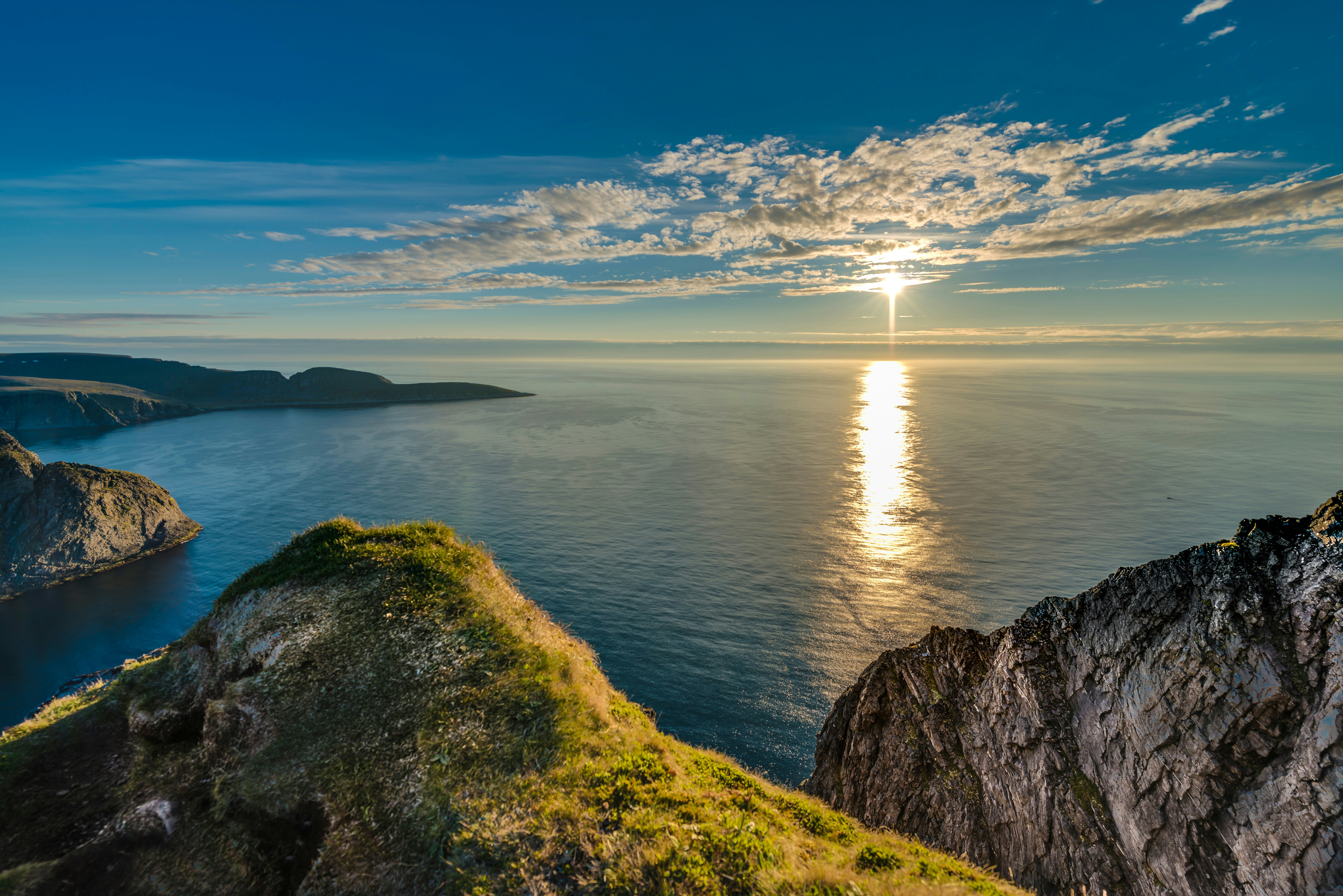 North Cape (Nordkapp), on the northern coast of the island of Mageroya in Norway.