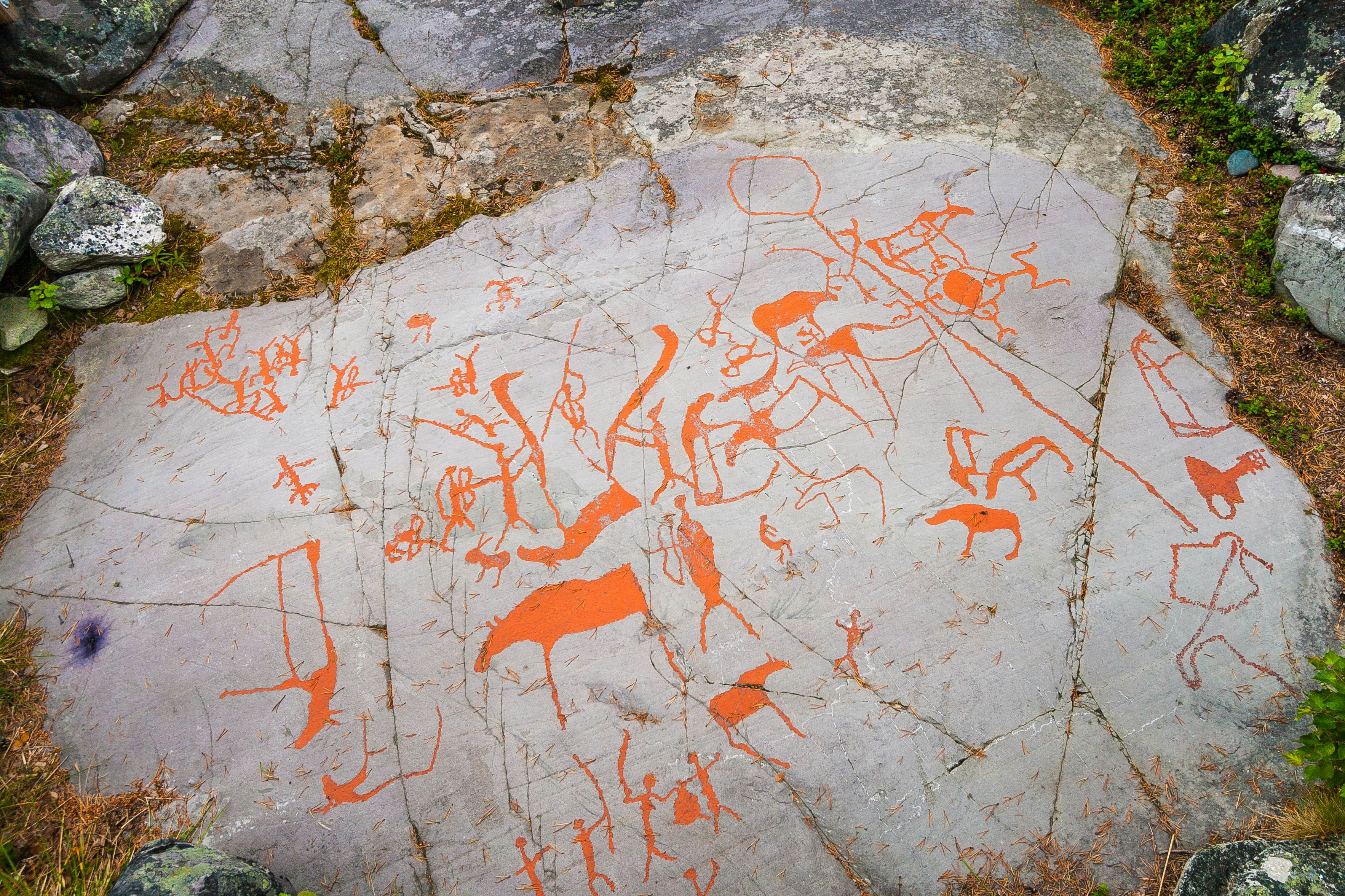 Ancient rock carving close to Alta in Norway.