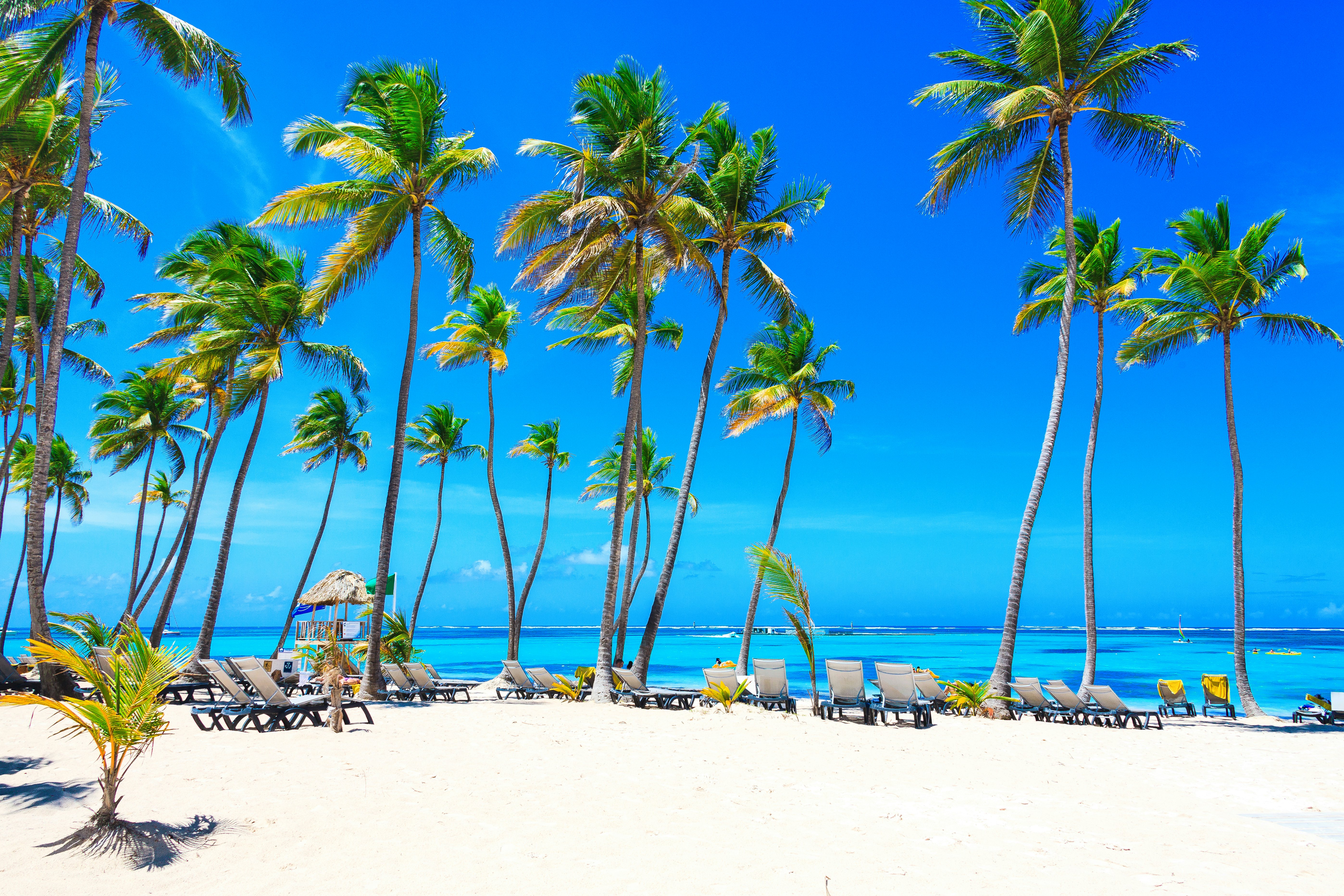 Brilliant sunshine on the beach in Punta Cana, Dominican Republic.