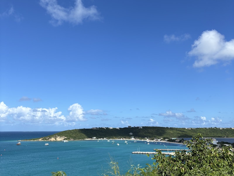 Blue sky over a tropical island