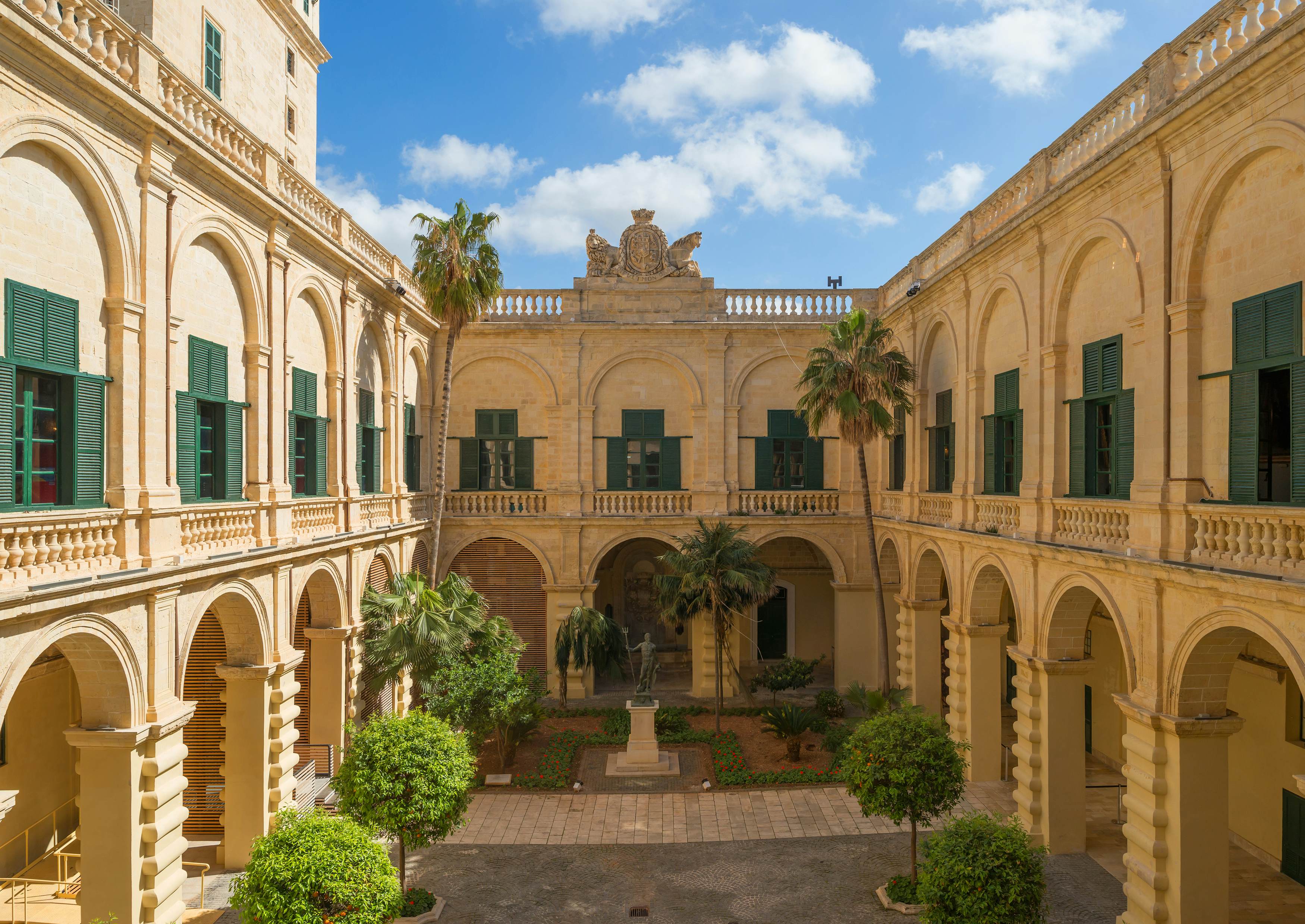 Courtyard of the Grand Master's Palace. Located in Valletta, Malta. 13 March 2018