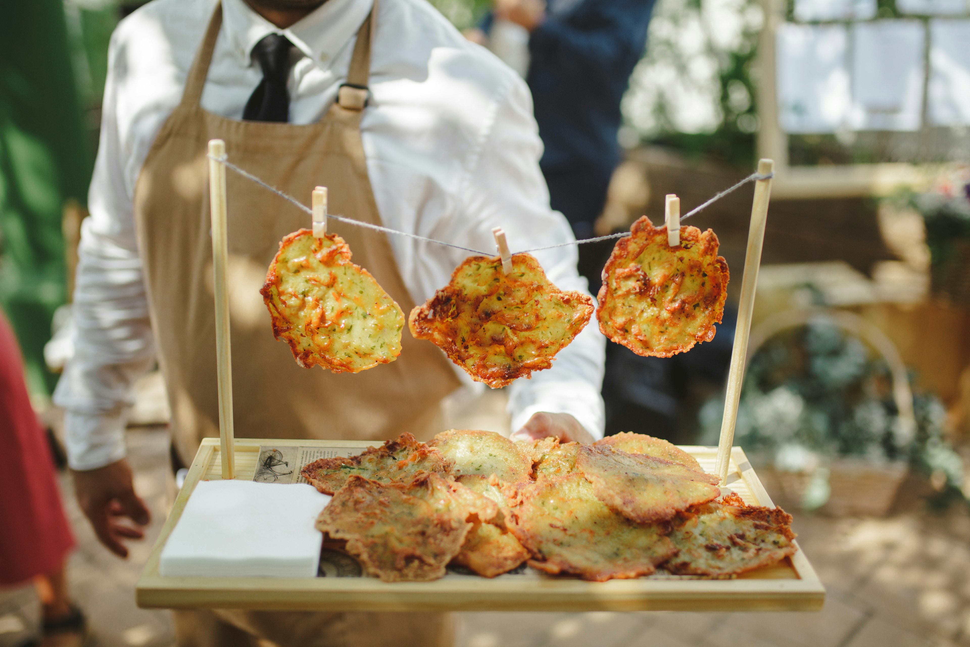 Shrimp fritter on sale during Carnaval in Cadiz.