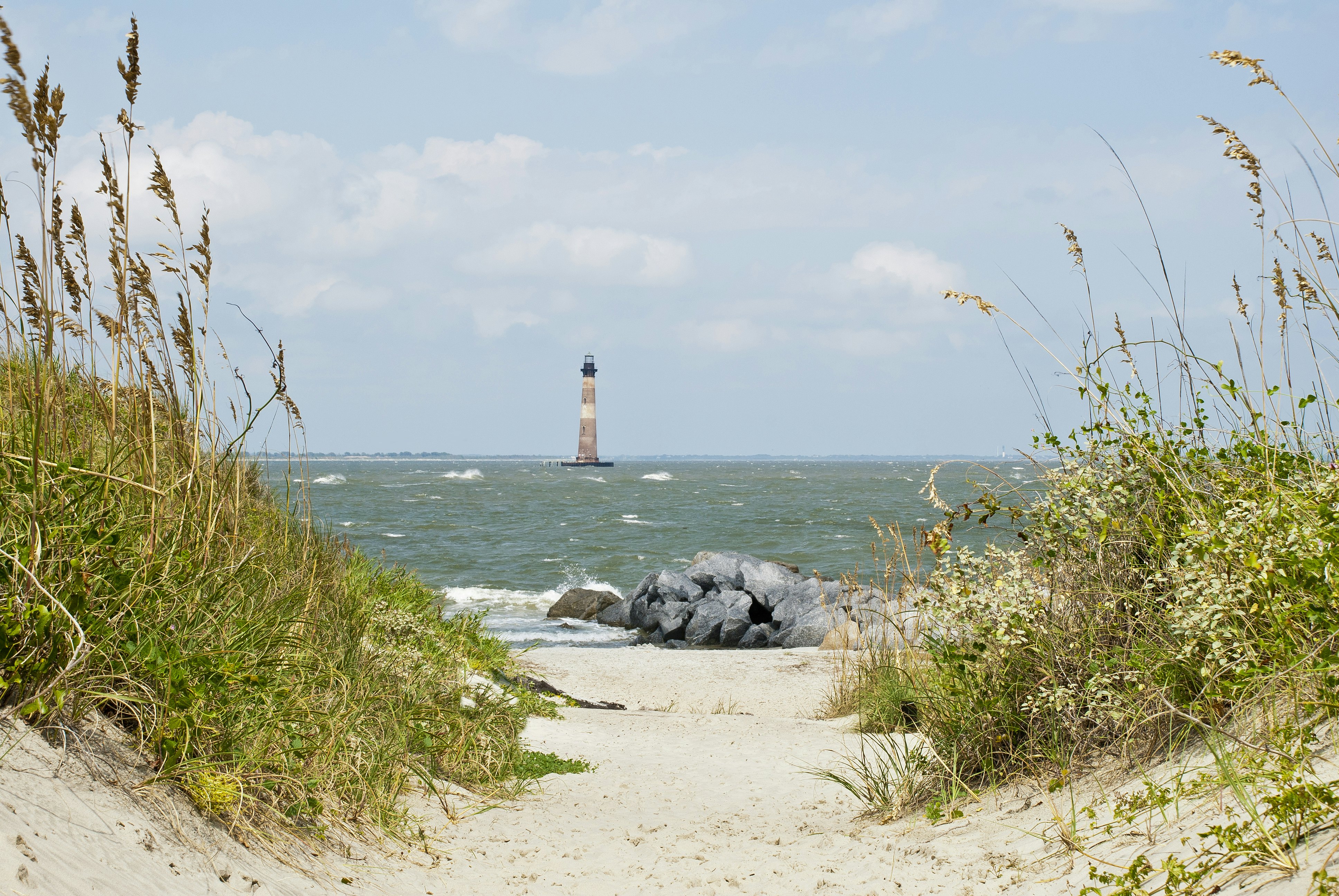 The Morris Island Lighthouse, Folly Beach, SC, built in 1876.