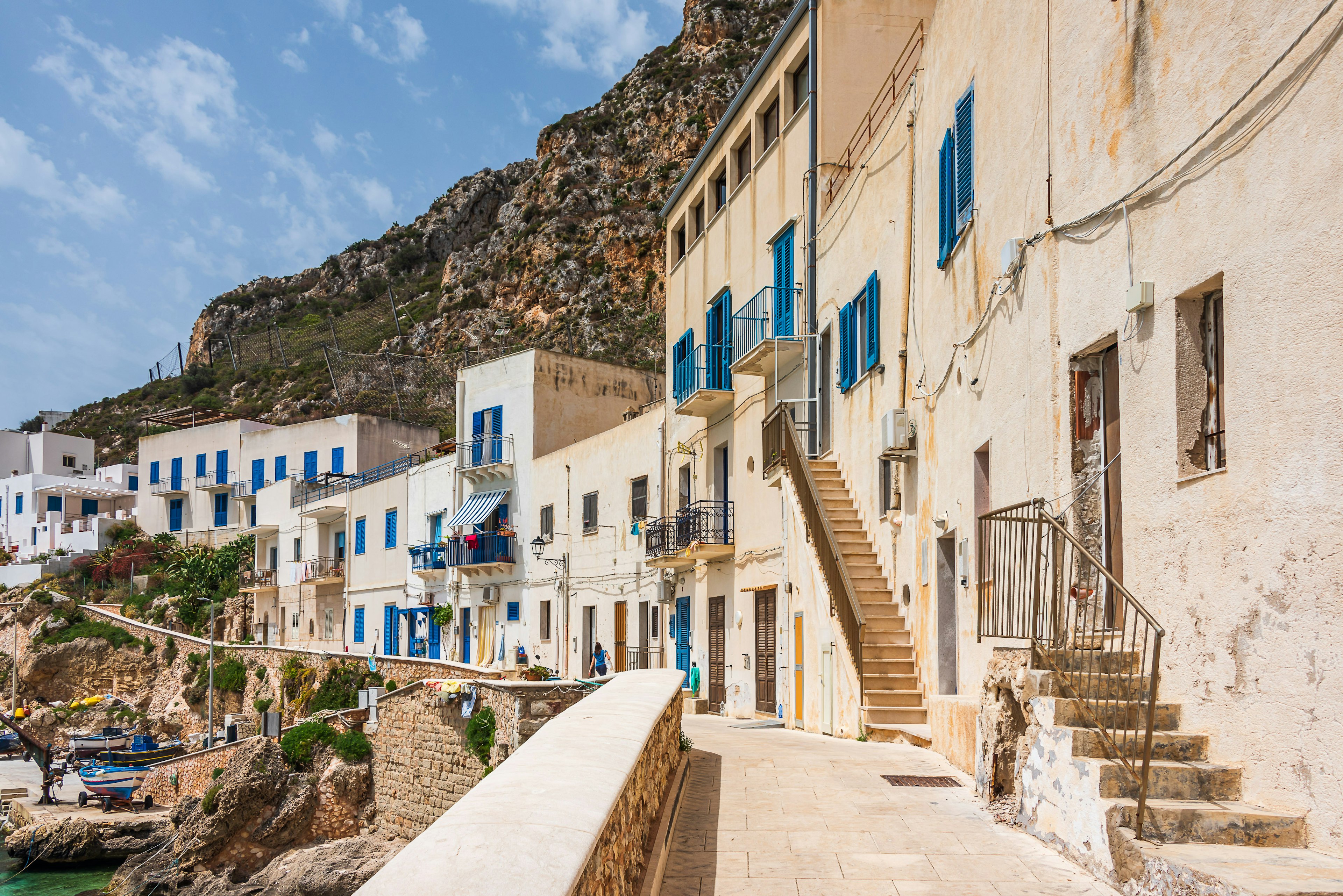 The white houses of the fishing village of Levanzo