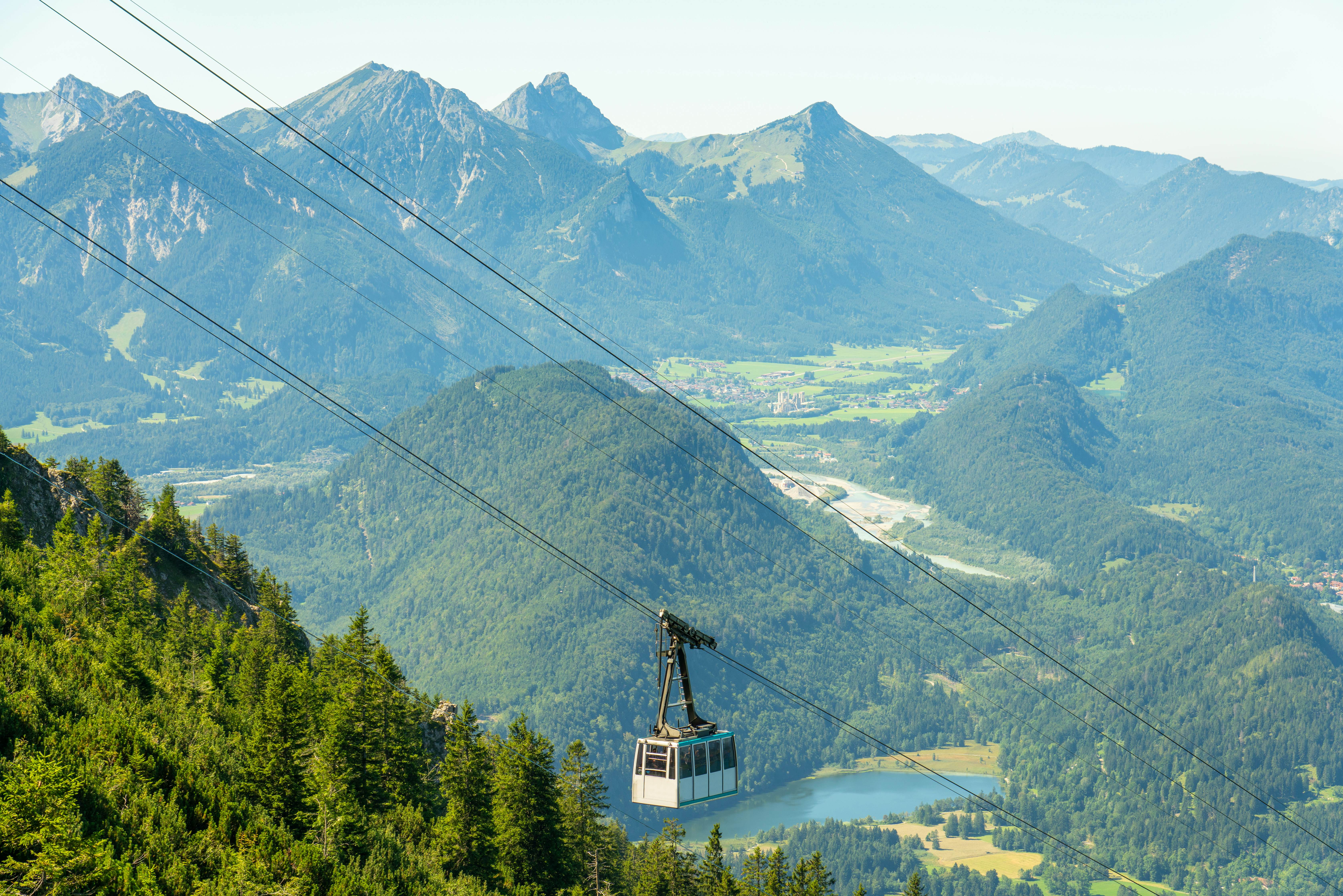 Cable car at Tegelberg mountain near Schwangau in Bavaria, Germany.