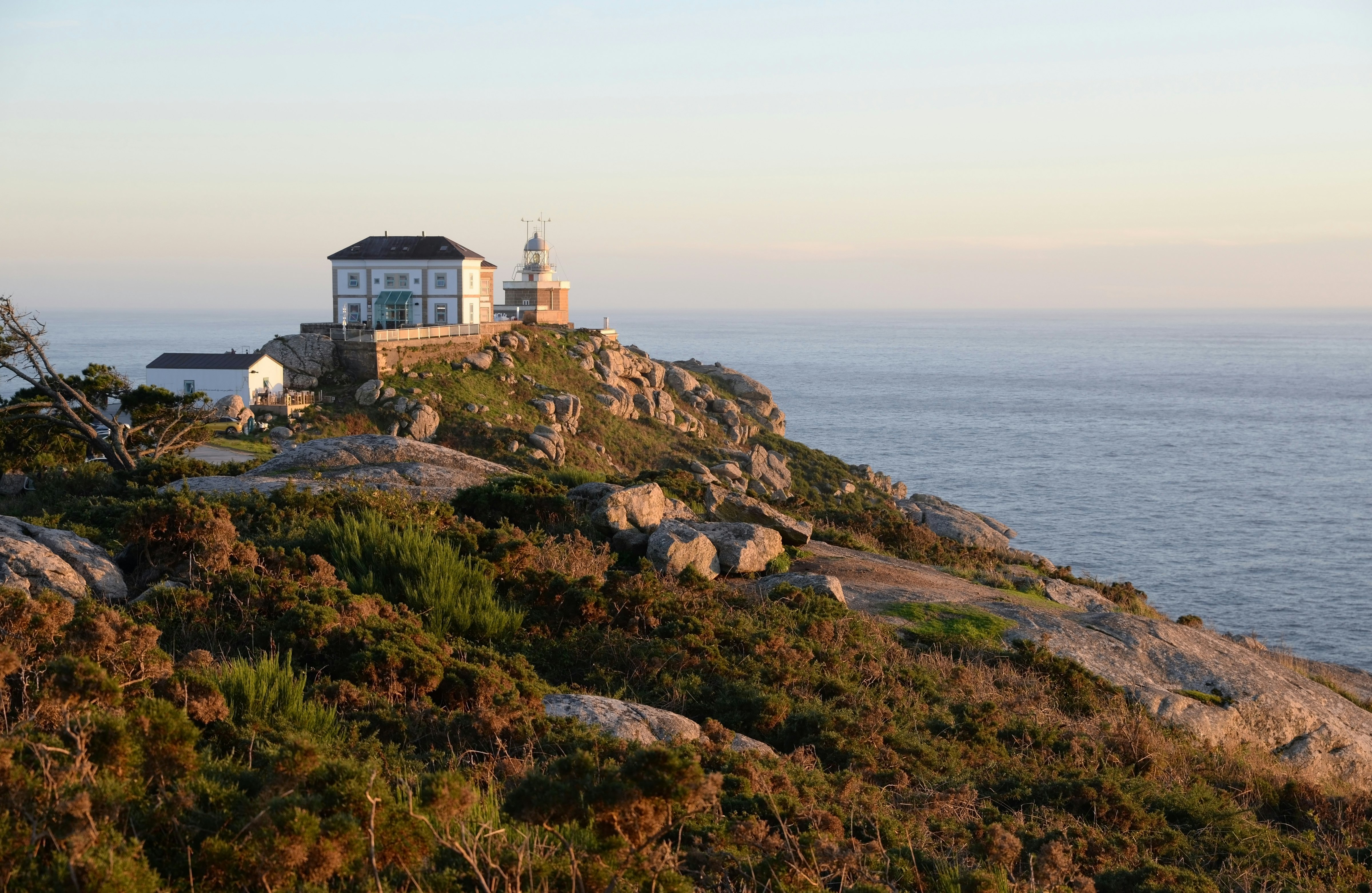 Sunset at the Cabo Fisterra lighthouse in Galicia, Spain