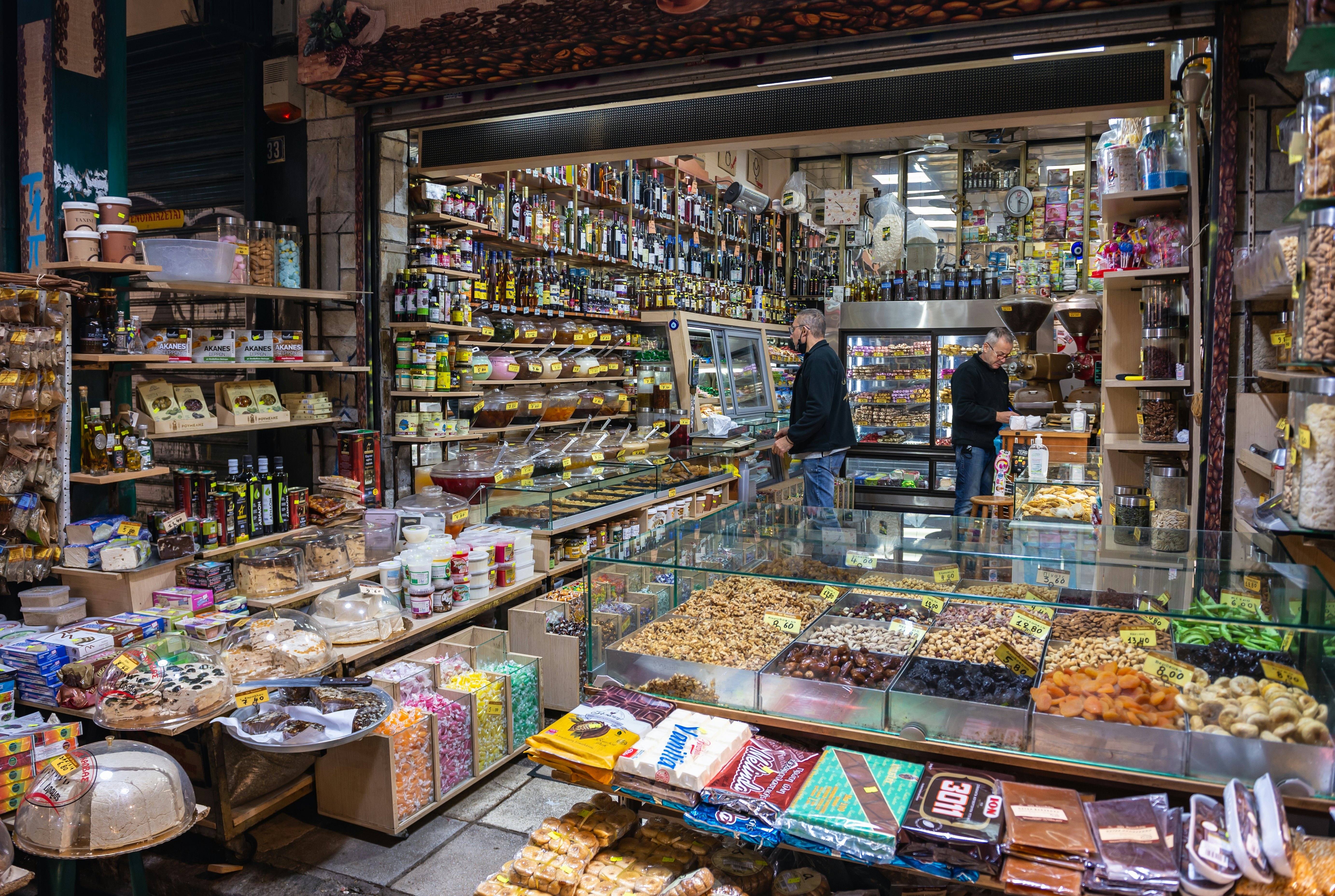 Shop on Kapani Market in Thessaloniki city, Greece