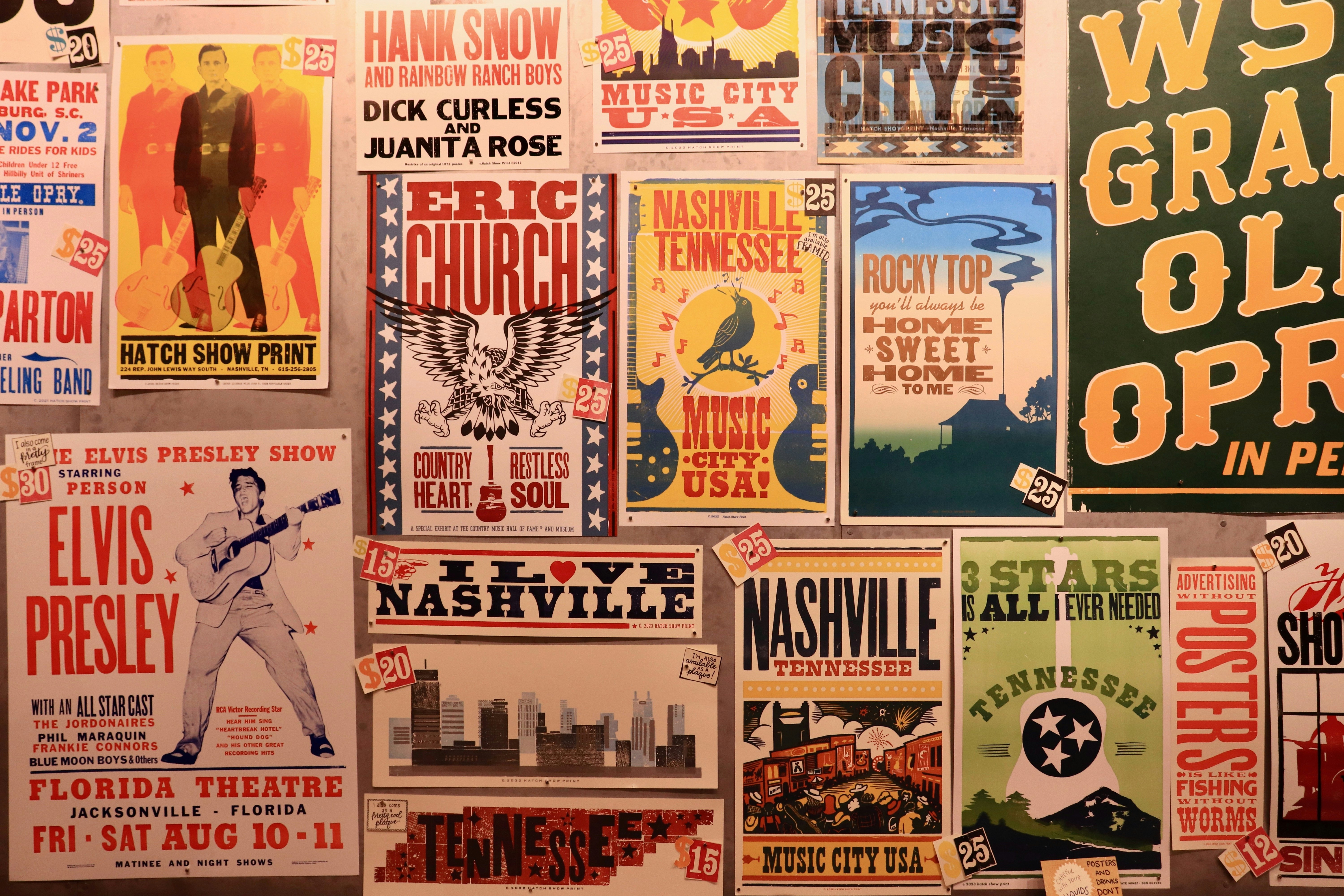 The walls of Nashville print shop Hatch Show Print.