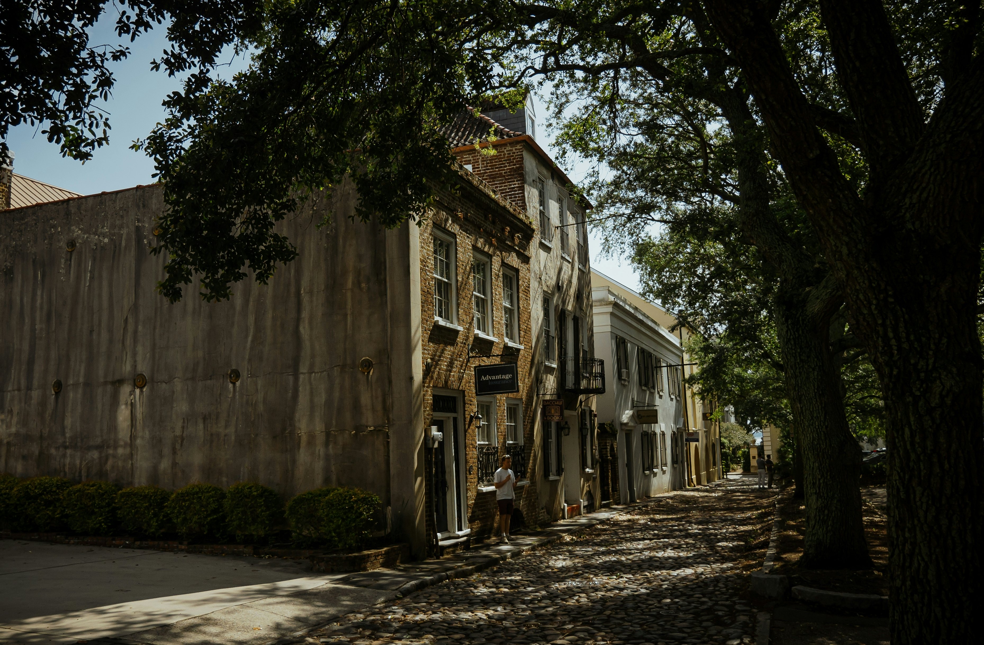 Historic downtown city of Charleston Street view in the historic downtown area city of Charleston, South Carolina, USA.