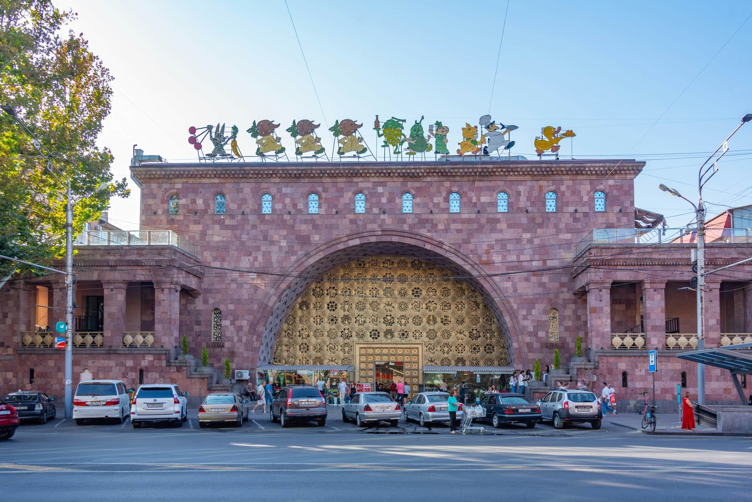 Commercial street in the centre of Yerevan, Armenia.