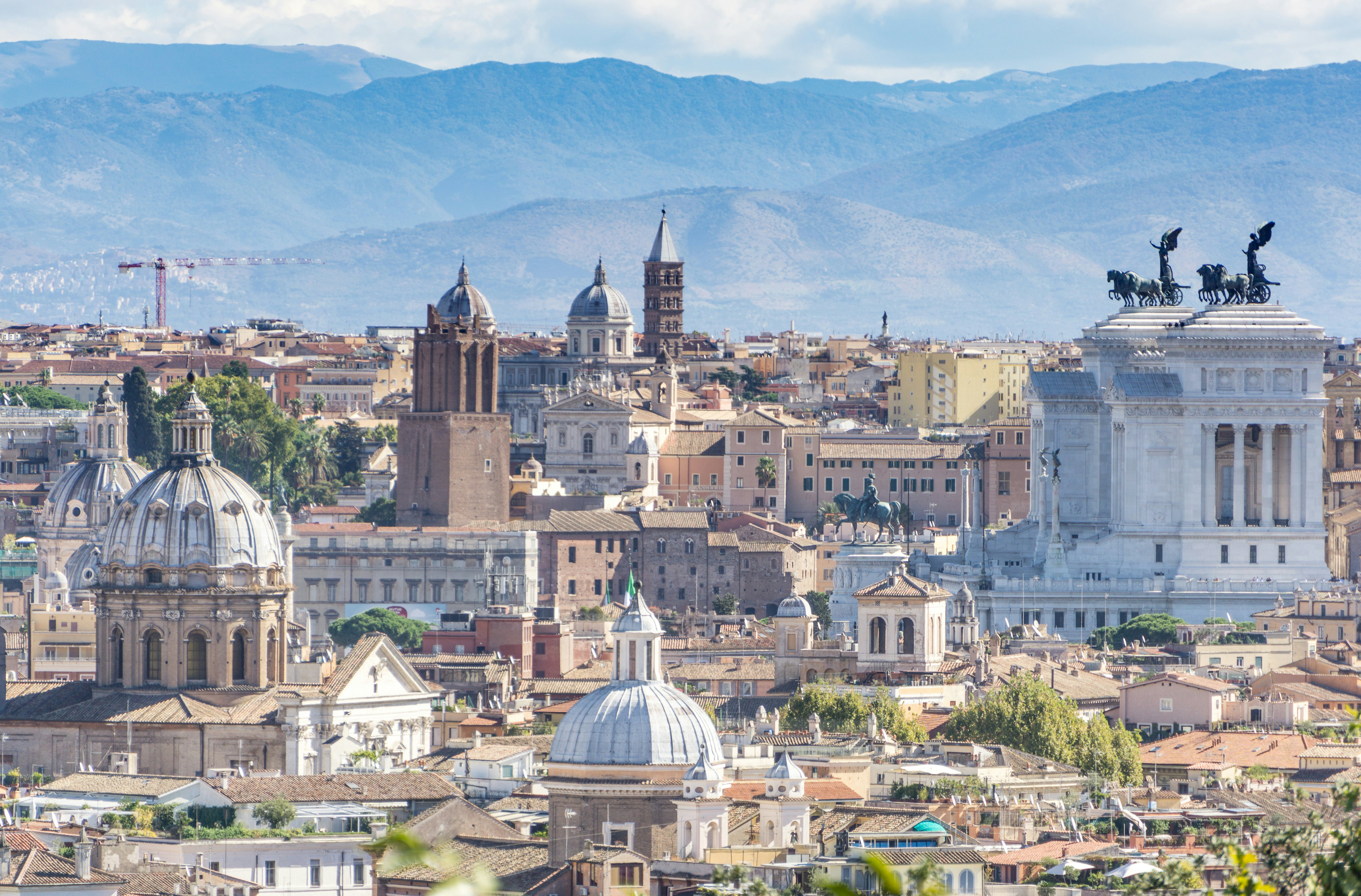 The view from Janiculum Hill (Gianicolo hill) in Rome.