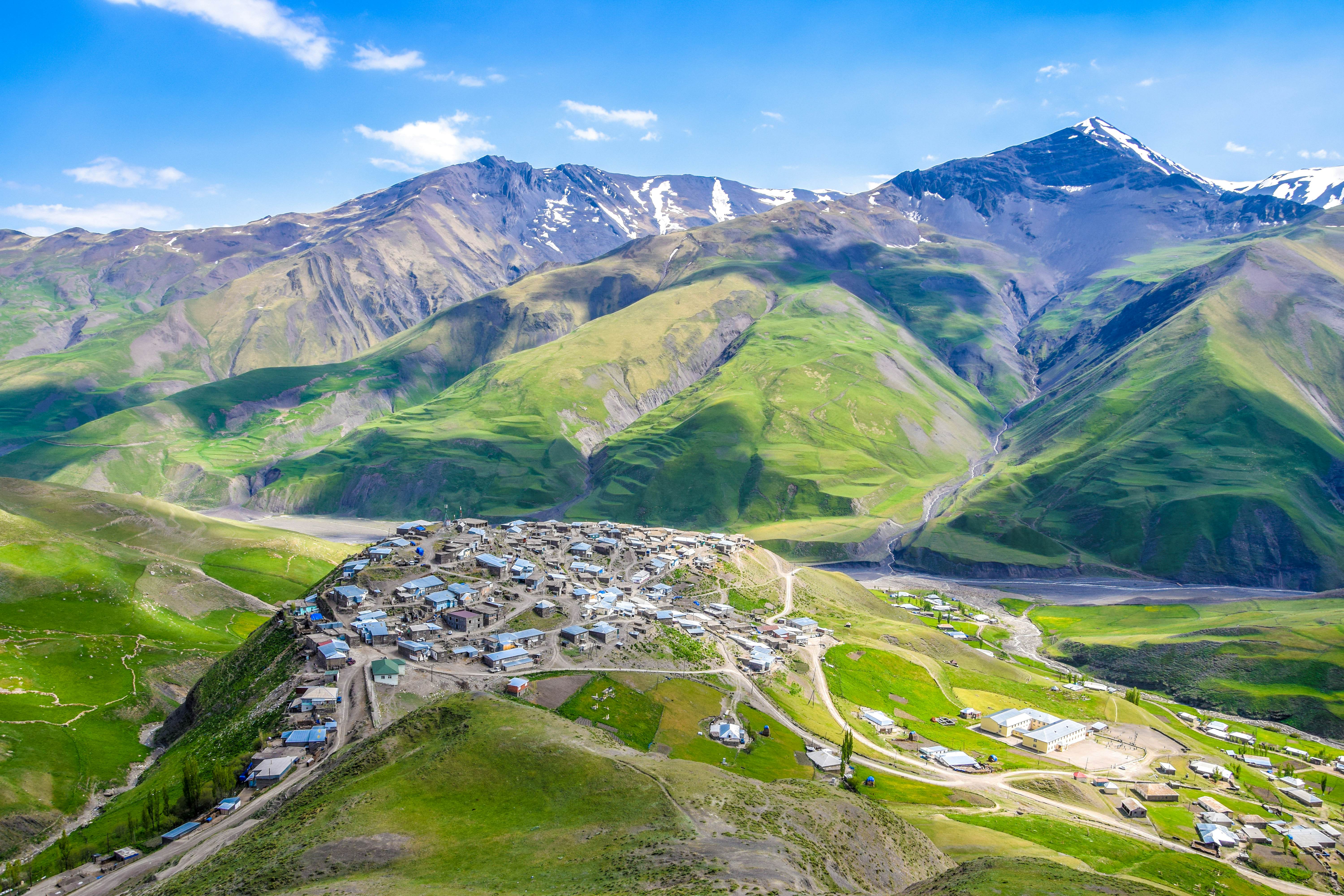 The mountain village of Xınalıq in the Caucasus Mountains.