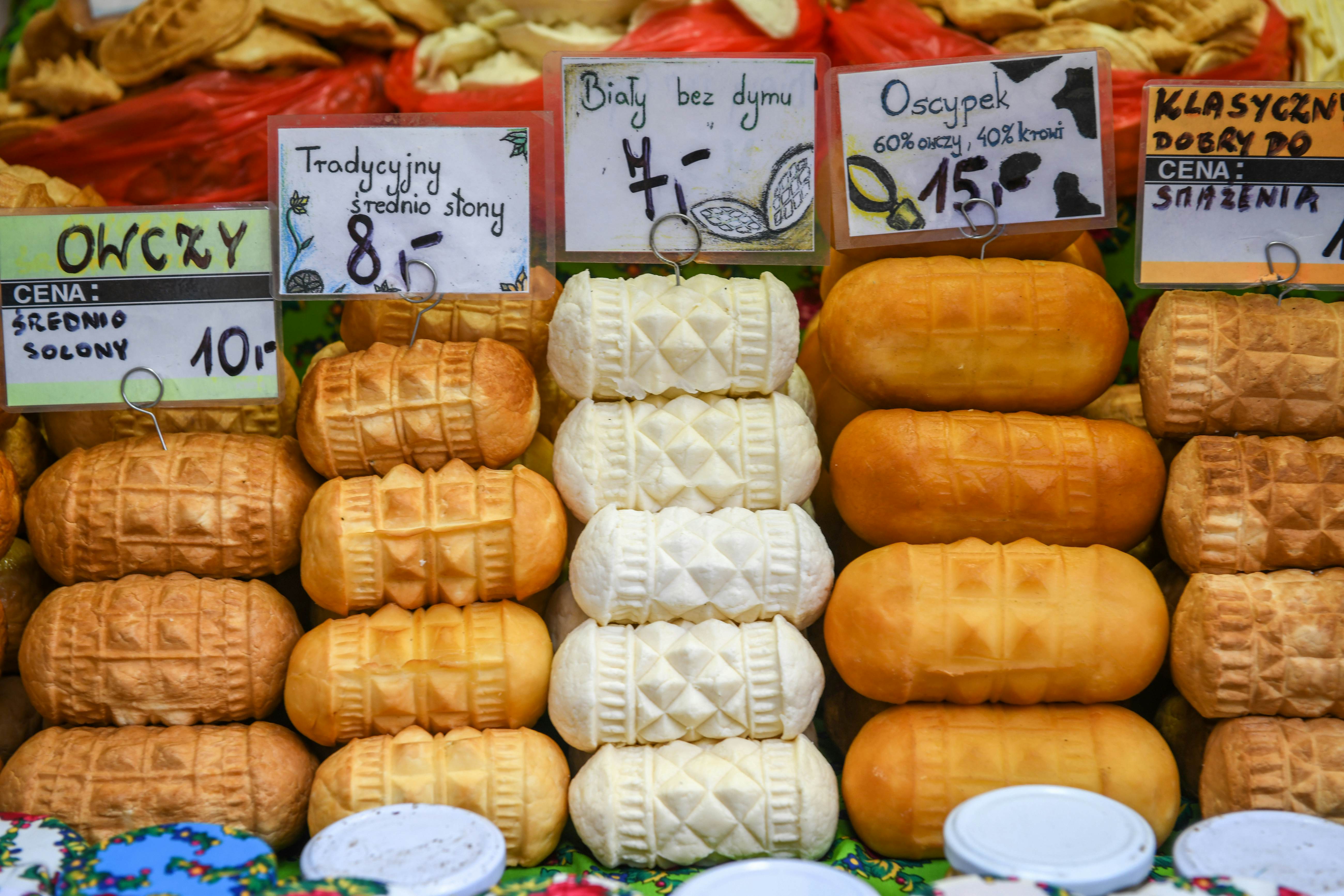 The cheese known as oscypek is a local delicacy all over Poland.