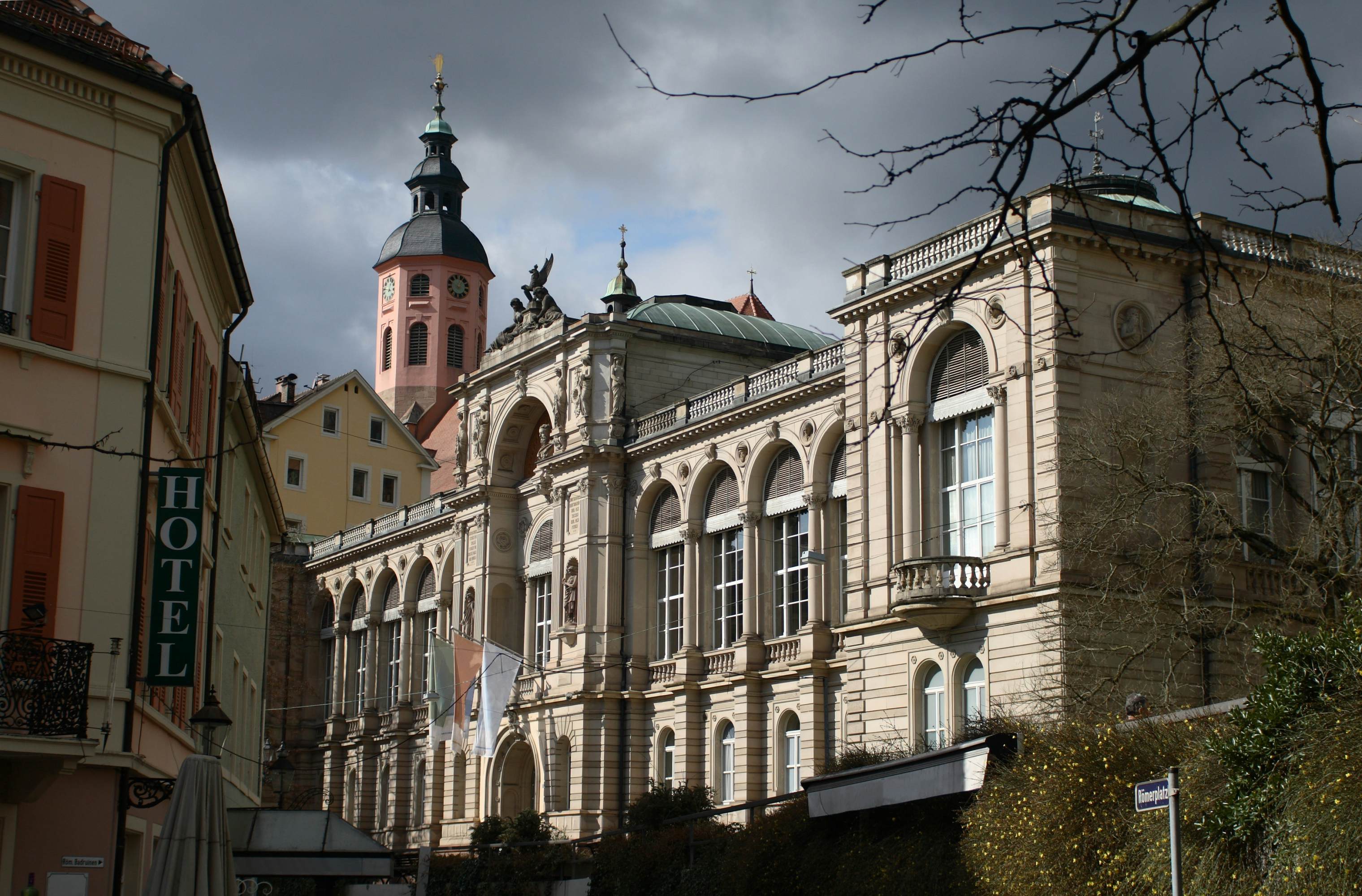 A view of the Friedrichsbad bathhouse, a historic spa in Baden-Baden in Germany.