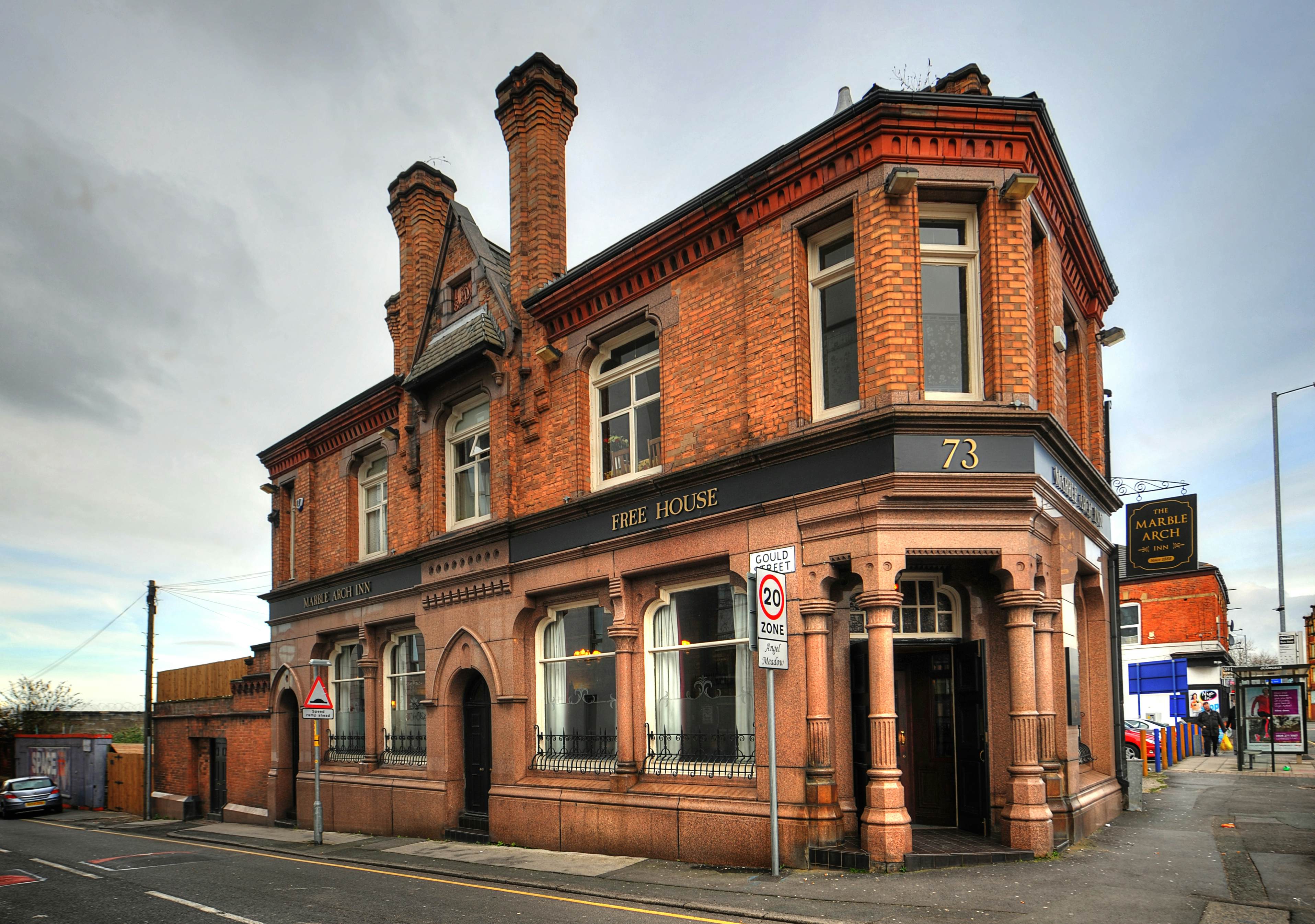 Street view of The Marble Arch in Manchester, UK