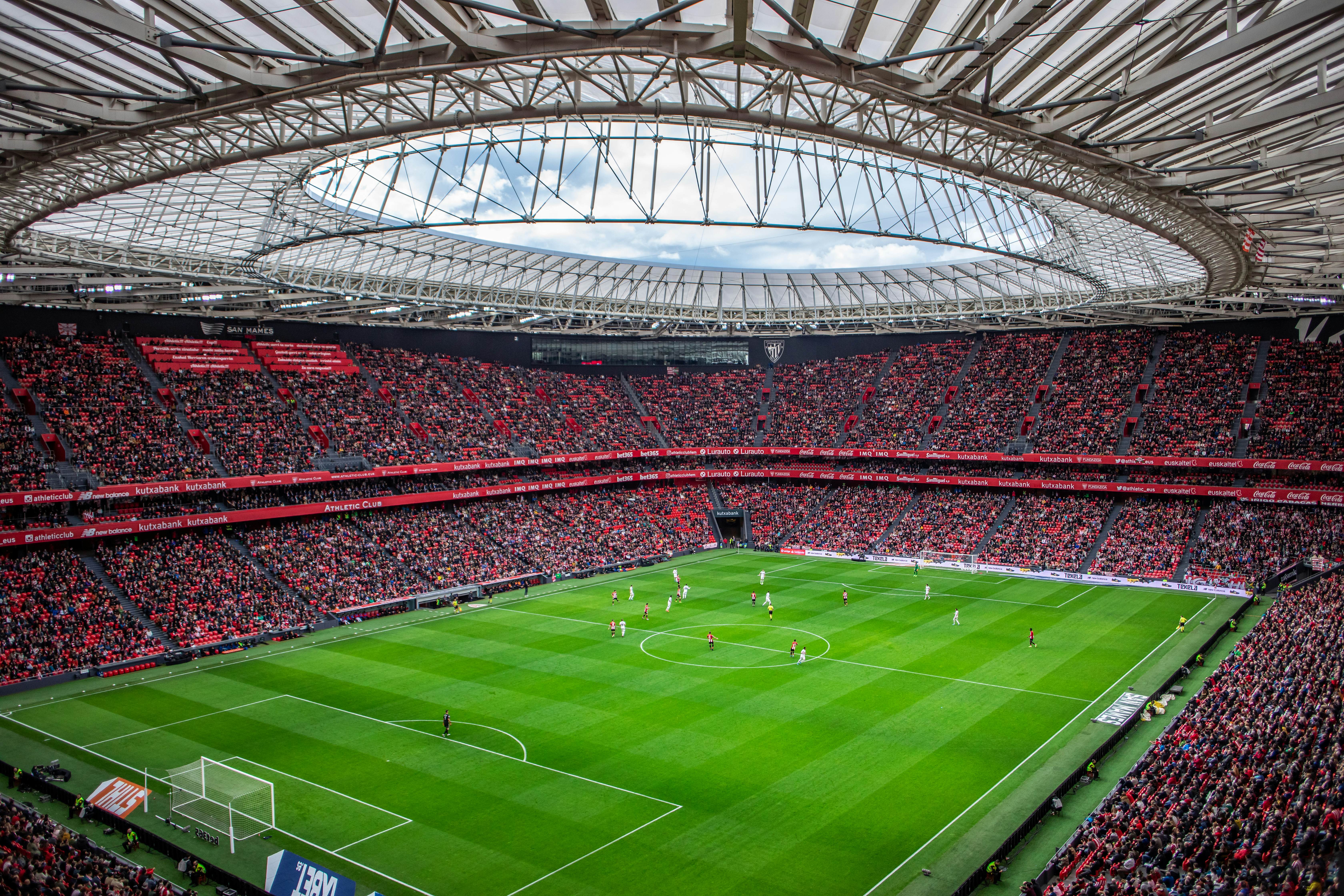 A general view of the San Mames stadium during the La Liga Santander match between Athletic Bilbao and Granada CF.