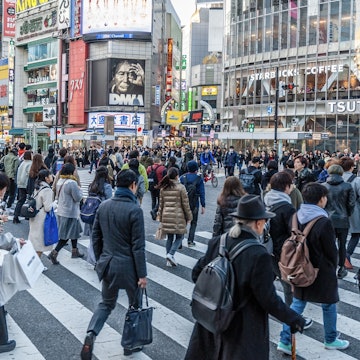 Tokyo, Japan - January 8, 2020. Many people walking along the busy streets and crossing at the famous Shibuya Crossing just around sunset. Shibuya is one of the most famous intersections in Tokyo. License Type: media Download Time: 2023-11-28T15:33:05.000Z User: nic.dhoedt_lonelyplanet Is Editorial: Yes purchase_order:
Adult, Bicycle, Boy, Child, Coat, Female, Girl, Glove, Handbag, Male, Man, Pedestrian, People, Person, Shoe, Teen, Urban, Woman
Tokyo, Japan - January 8, 2020. Many people walking along the busy streets and crossing at the famous Shibuya Crossing just around sunset. Shibuya is one of the most famous intersections in Tokyo